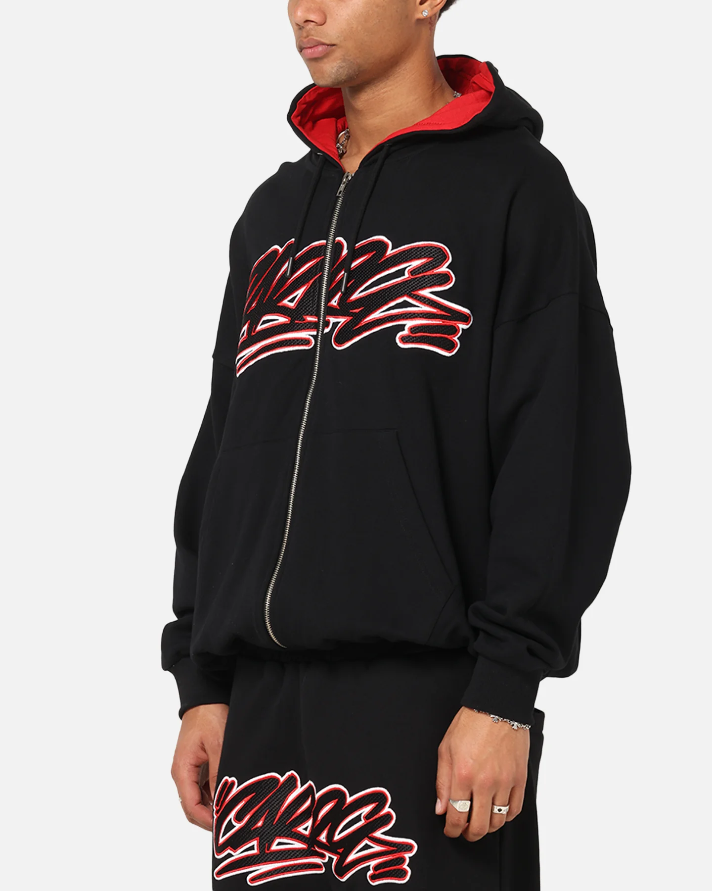 Carre Terrace Zip Hoodie Black - Image 5