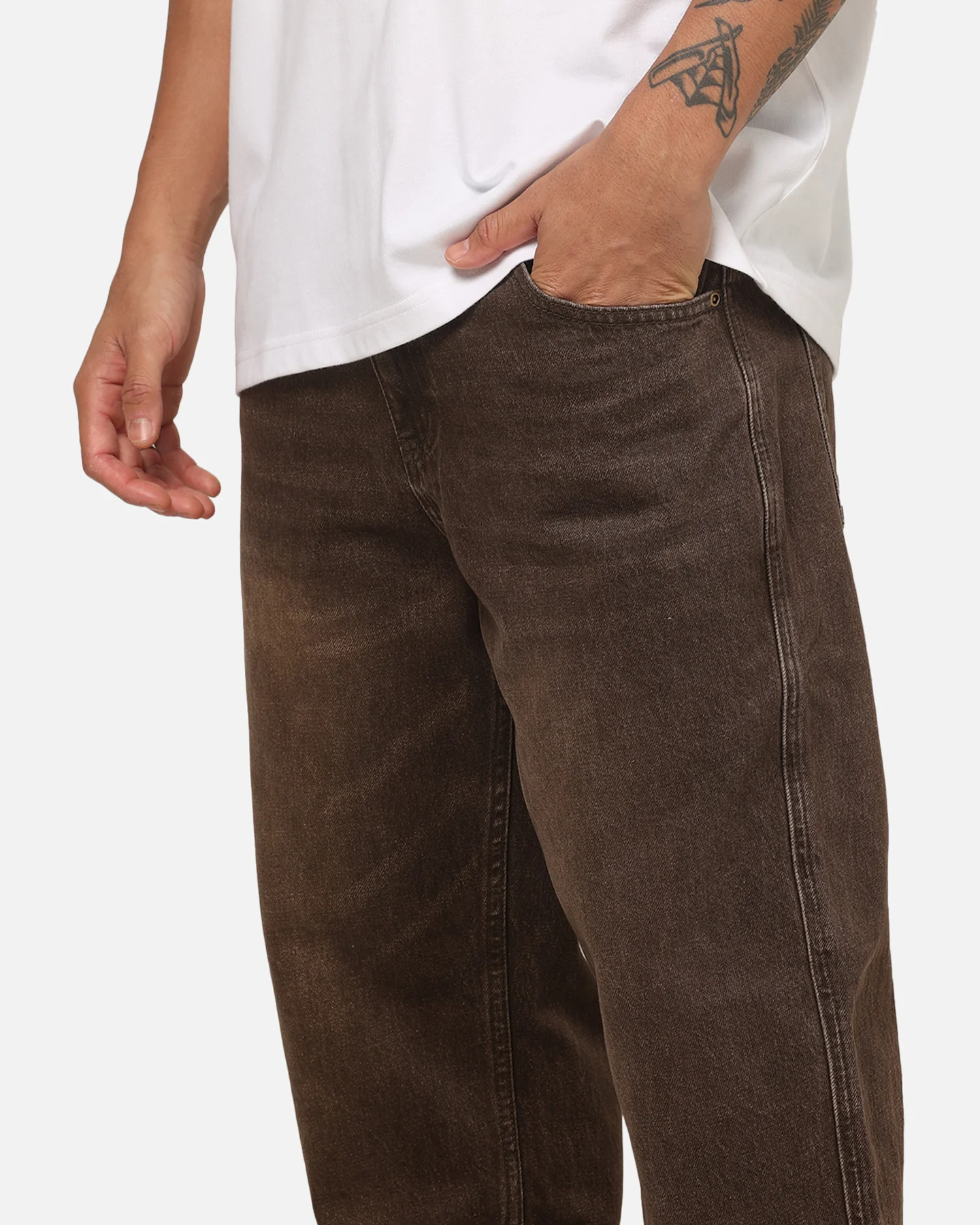 Carre Union Straight Fit Jeans Washed Brown - Image 3
