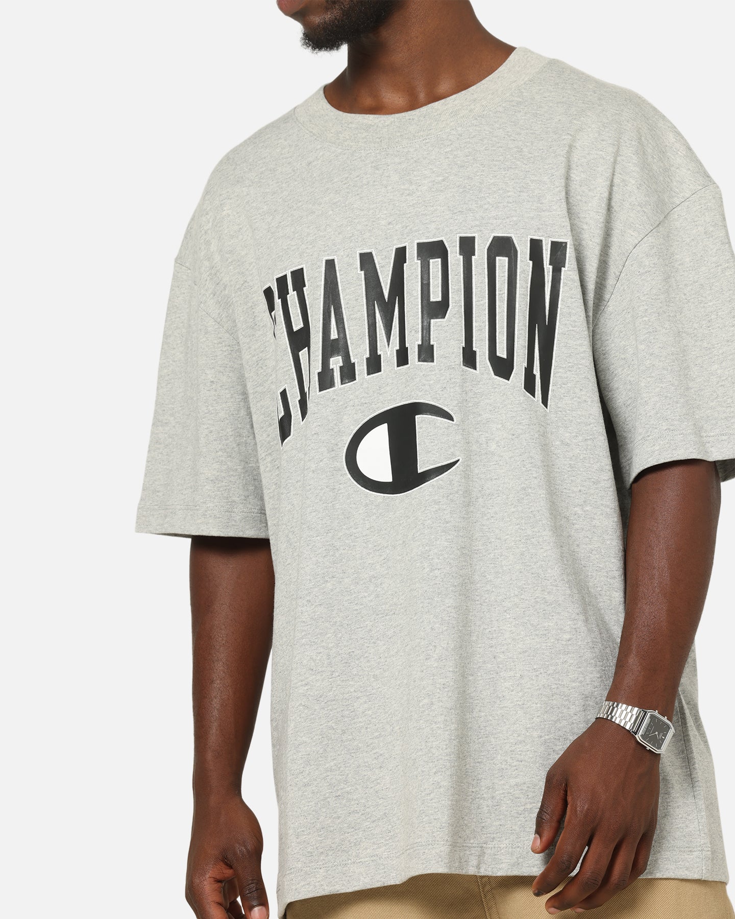 Champion CH Crew Athletic T-Shirt Grey Marle - Image 6