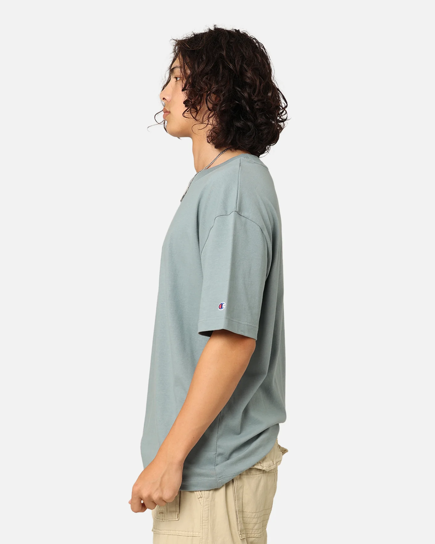 Champion Heritage New Script T-Shirt Sage Shimmer Green - Image 6