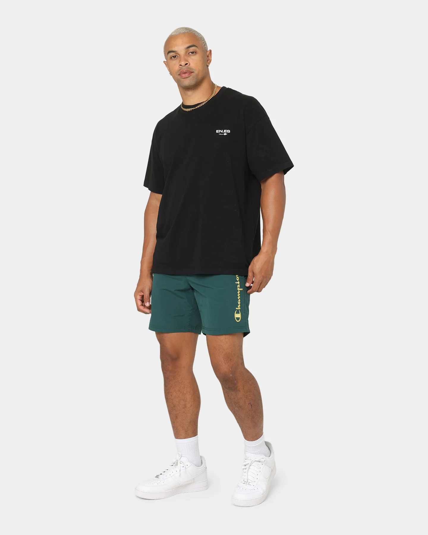 Champion LFS Nylon Shorts Midfield Green/Gold - Image 10