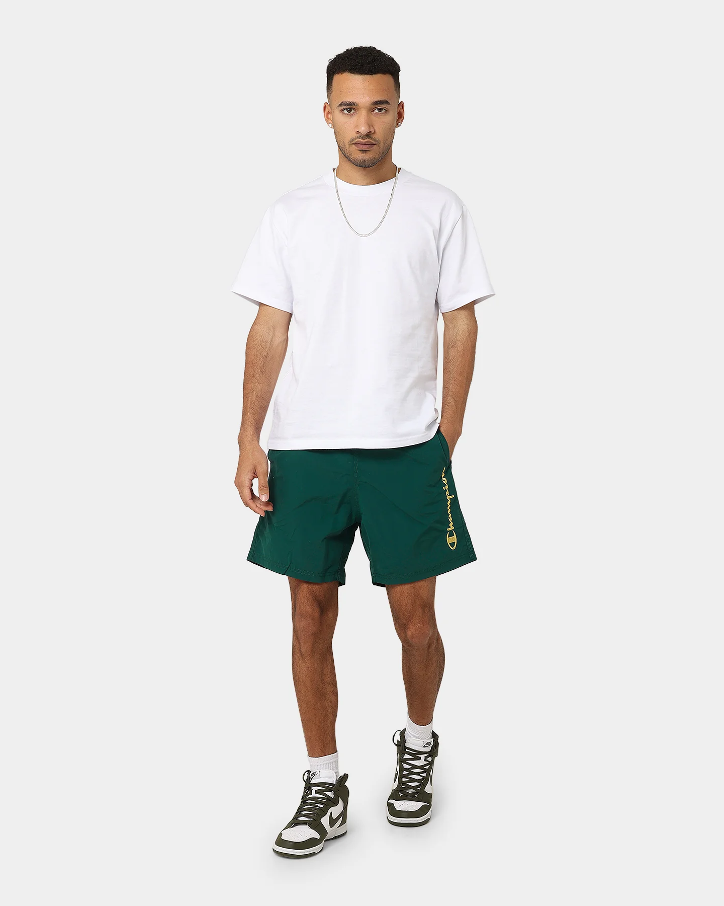 Champion LFS Nylon Shorts Midfield Green/Gold - Image 2