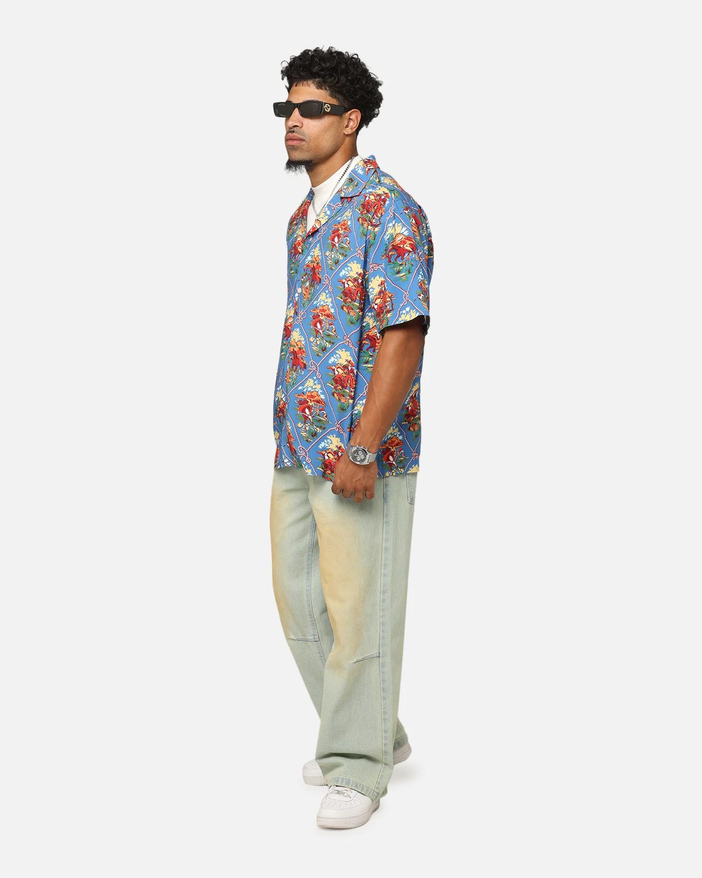 Champion Route 40 Drifter Button Up Shirt Teal - Image 2