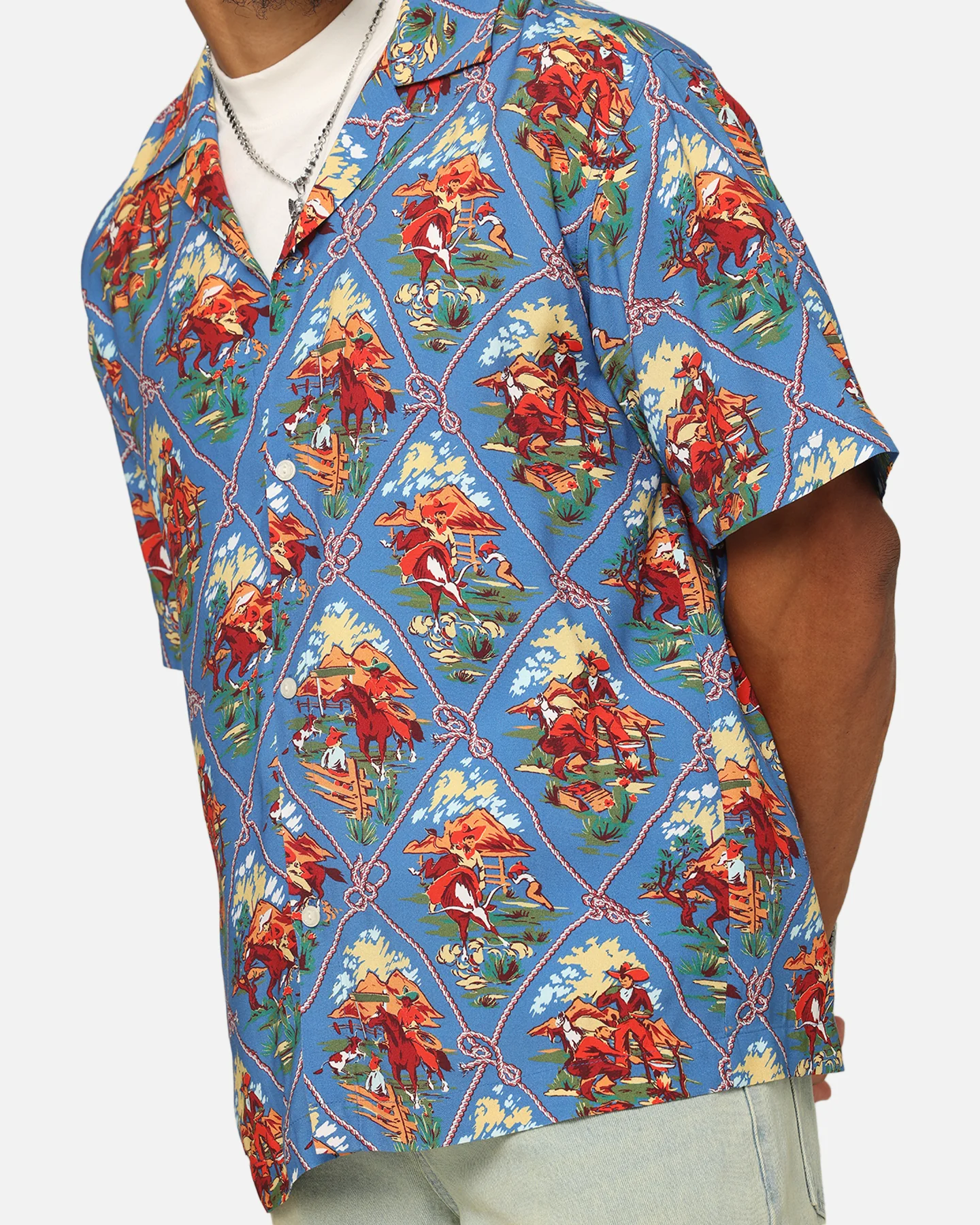 Champion Route 40 Drifter Button Up Shirt Teal - Image 6