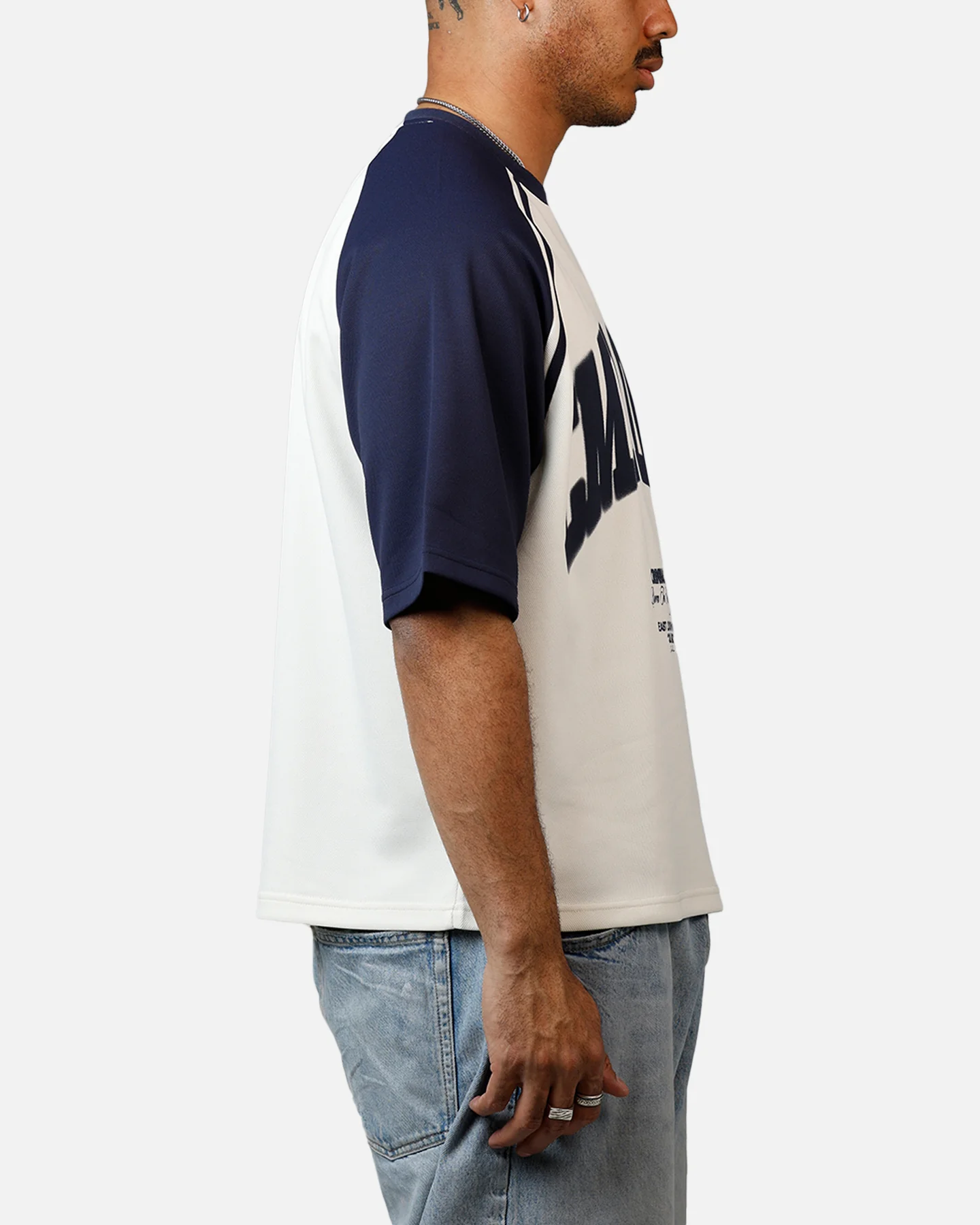 Criminal Damage Varsity Icon T-Shirt Navy - Image 4