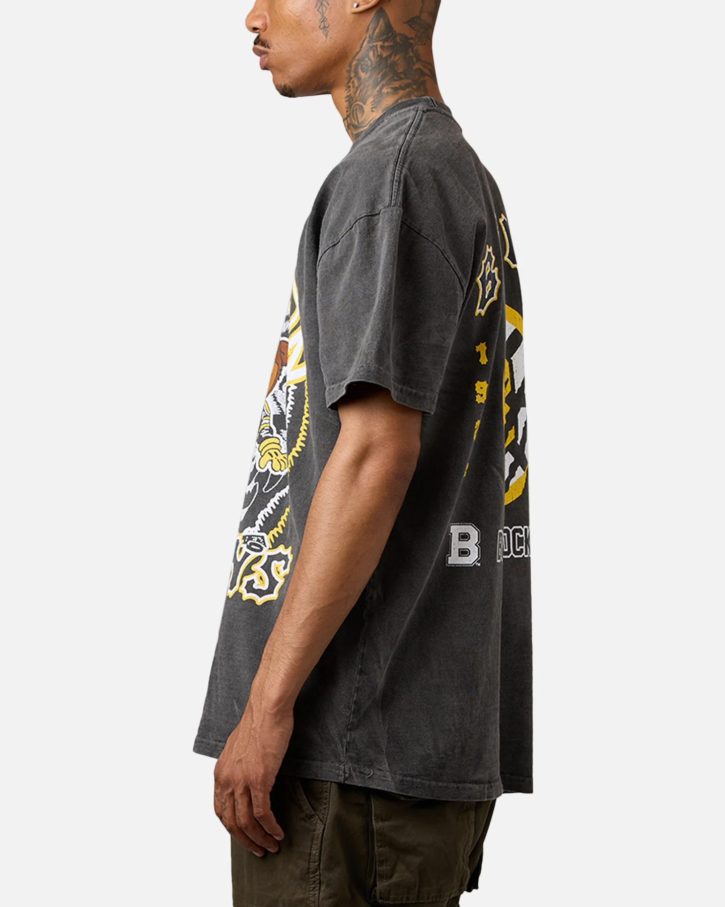 Culture Kings Boston Bruins Blades Heavyweight T-Shirt Black Wash - Image 5