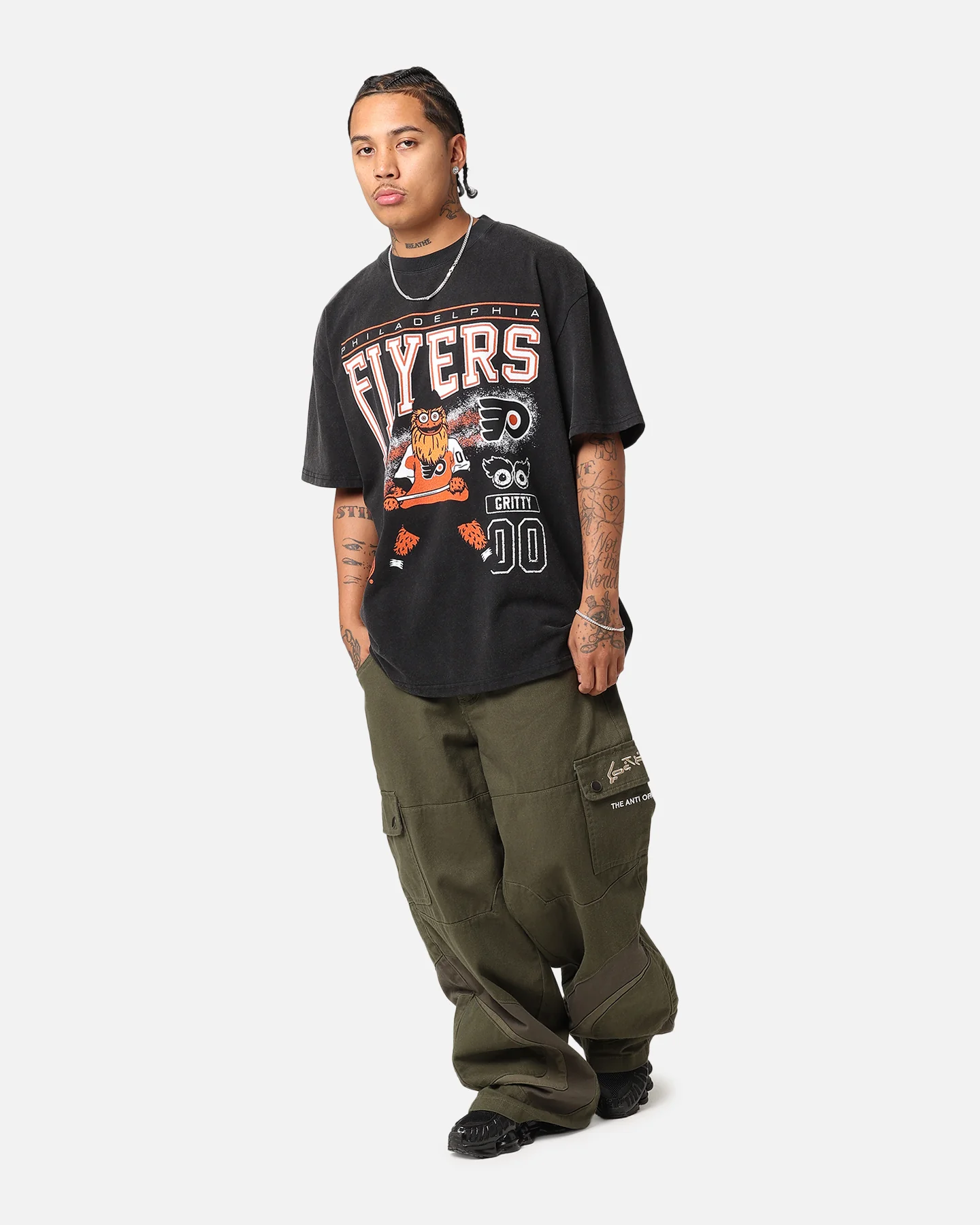 Culture Kings Philadelphia Flyers Mascot Heavy T-Shirt Vintage Black - Image 3