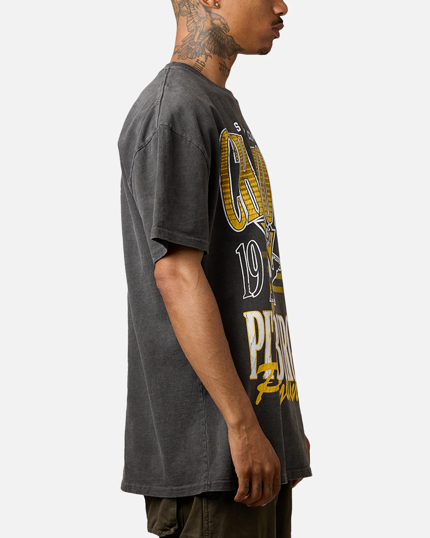 Culture Kings Pittsburgh Penguins 1991 Champ Heavyweight T-Shirt Black Wash - Image 4