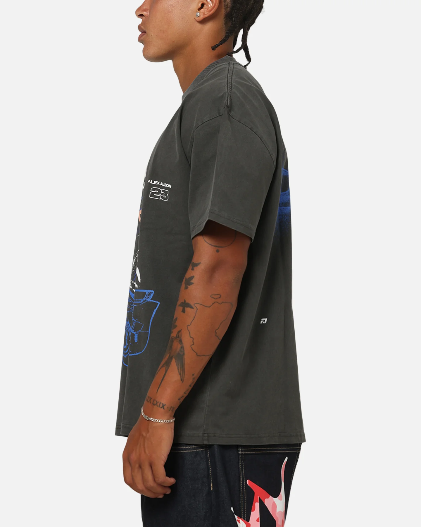 Culture Kings X Atlassian Williams F1 Team Alex Albon Heavy T-Shirt Black Acidwash - Image 6