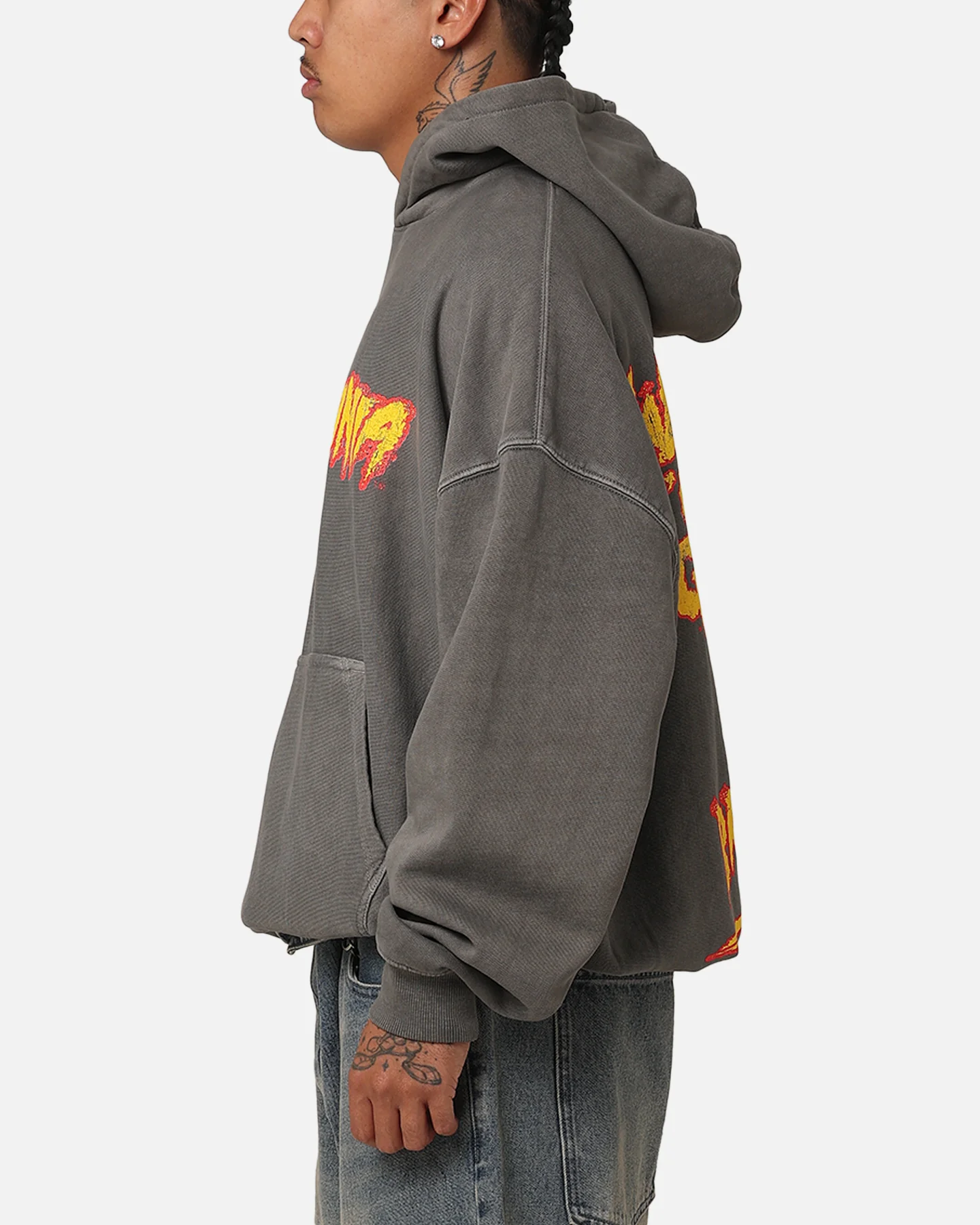 Culture Kings X WWE Hulk Hogan Hulkamania Premium Hoodie Washed Charcoal - Image 6