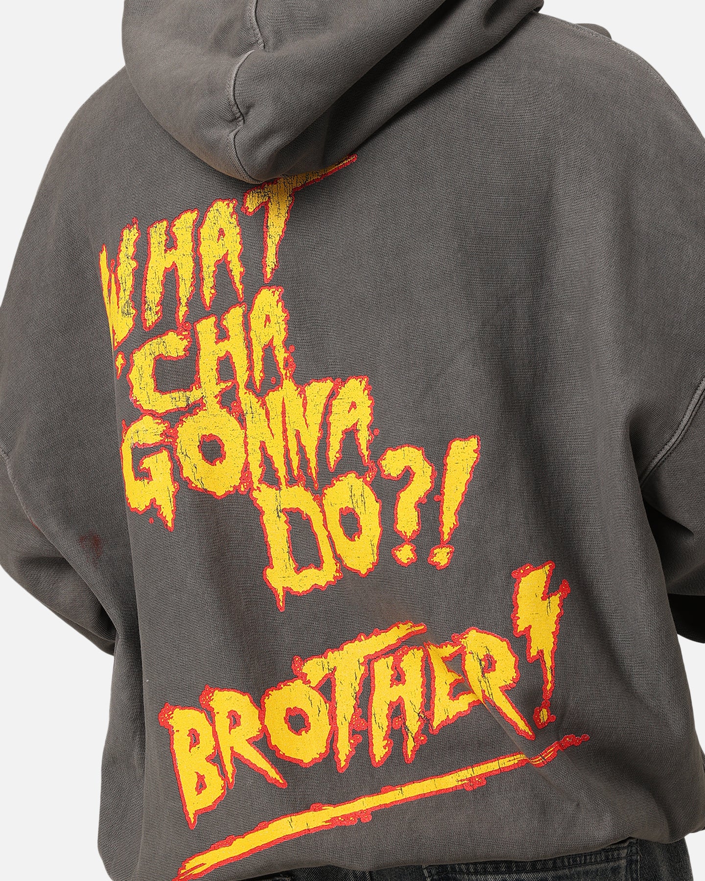 Culture Kings X WWE Hulk Hogan Hulkamania Premium Hoodie Washed Charcoal - Image 7