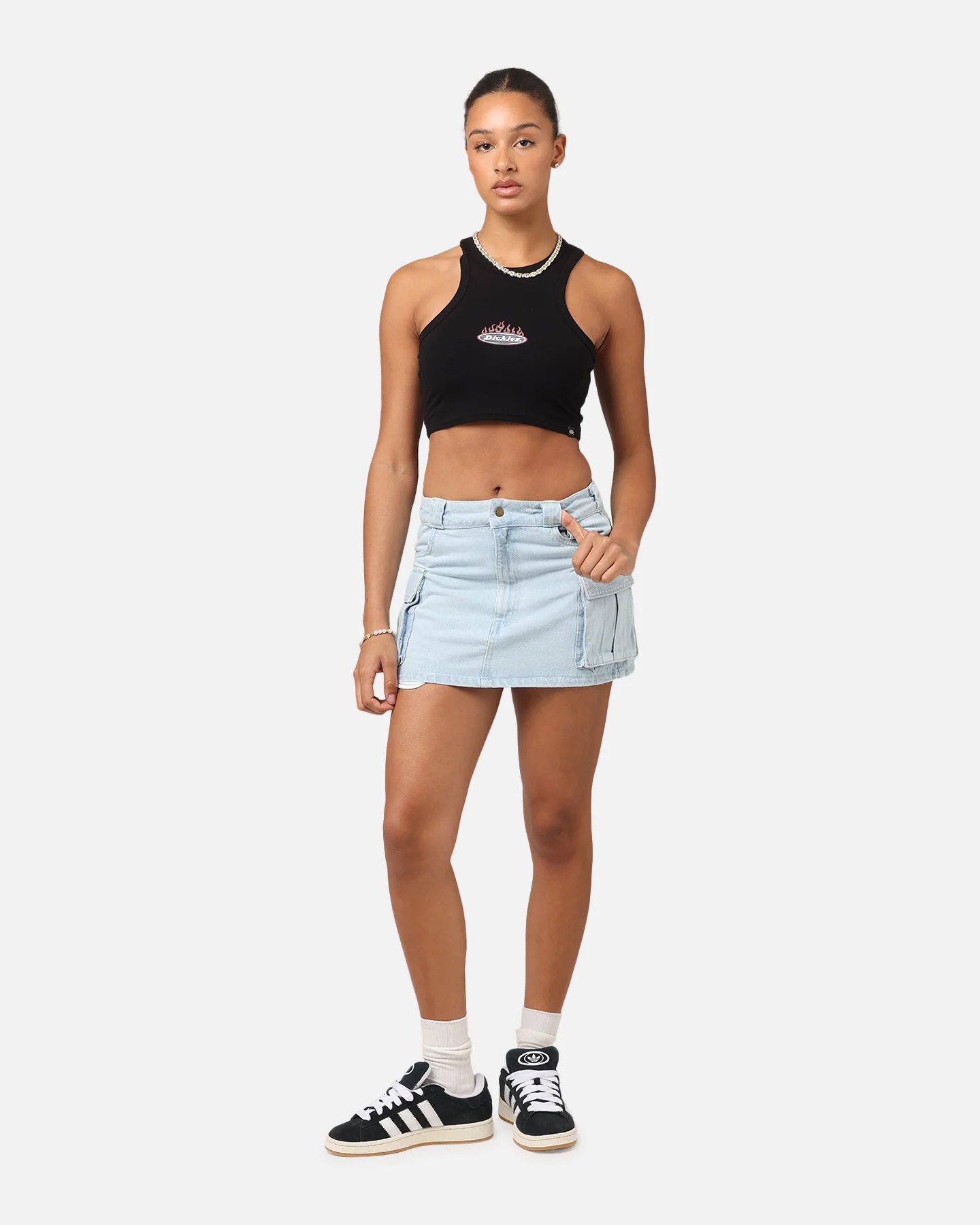 Dickies Women's Fire Boy Crop Tank Black - Image 2
