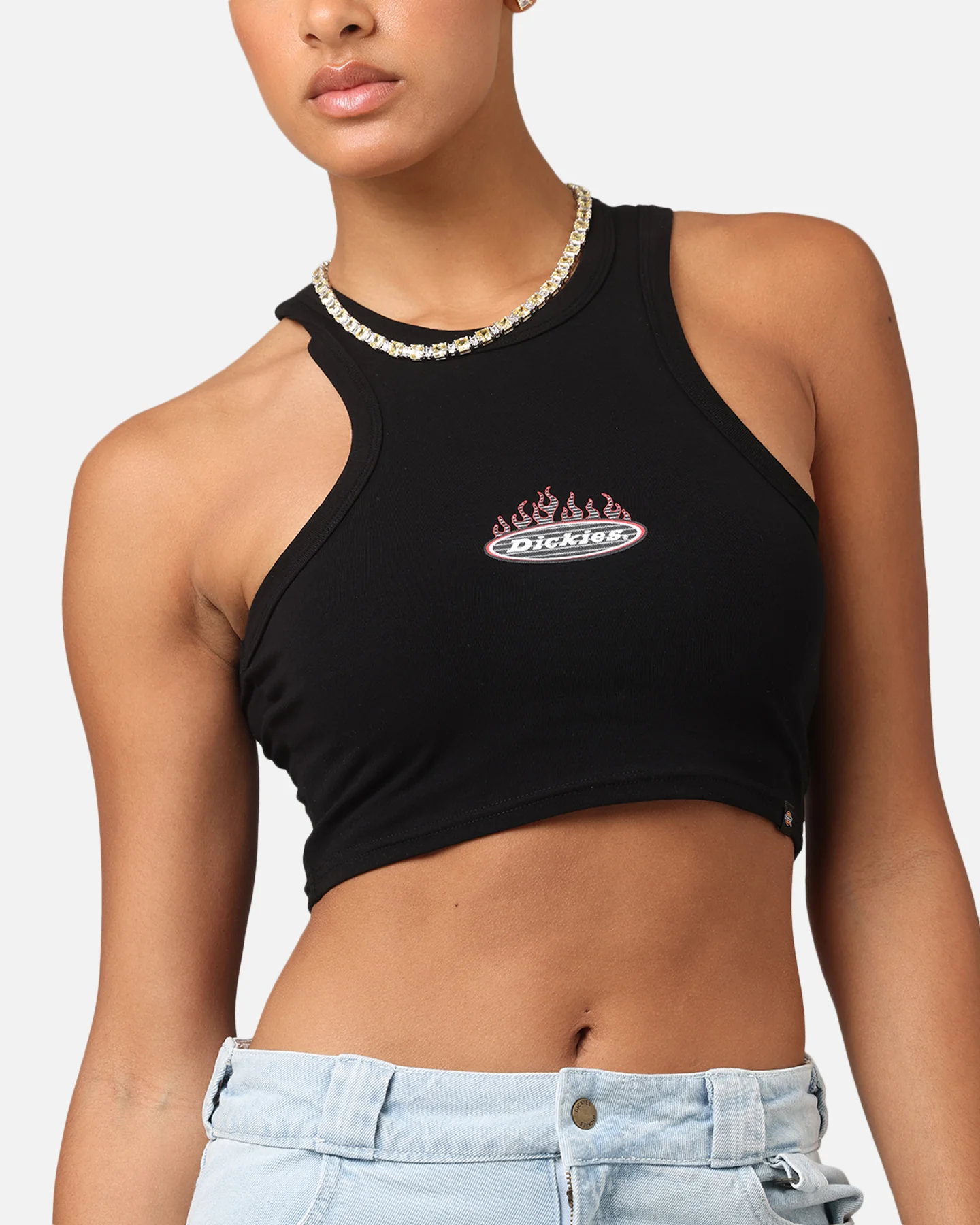 Dickies Women's Fire Boy Crop Tank Black - Image 6