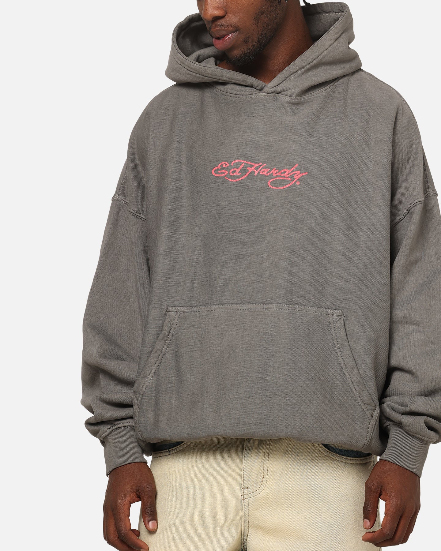 Ed Hardy Bloom Hoodie Washed Charcoal - Image 8