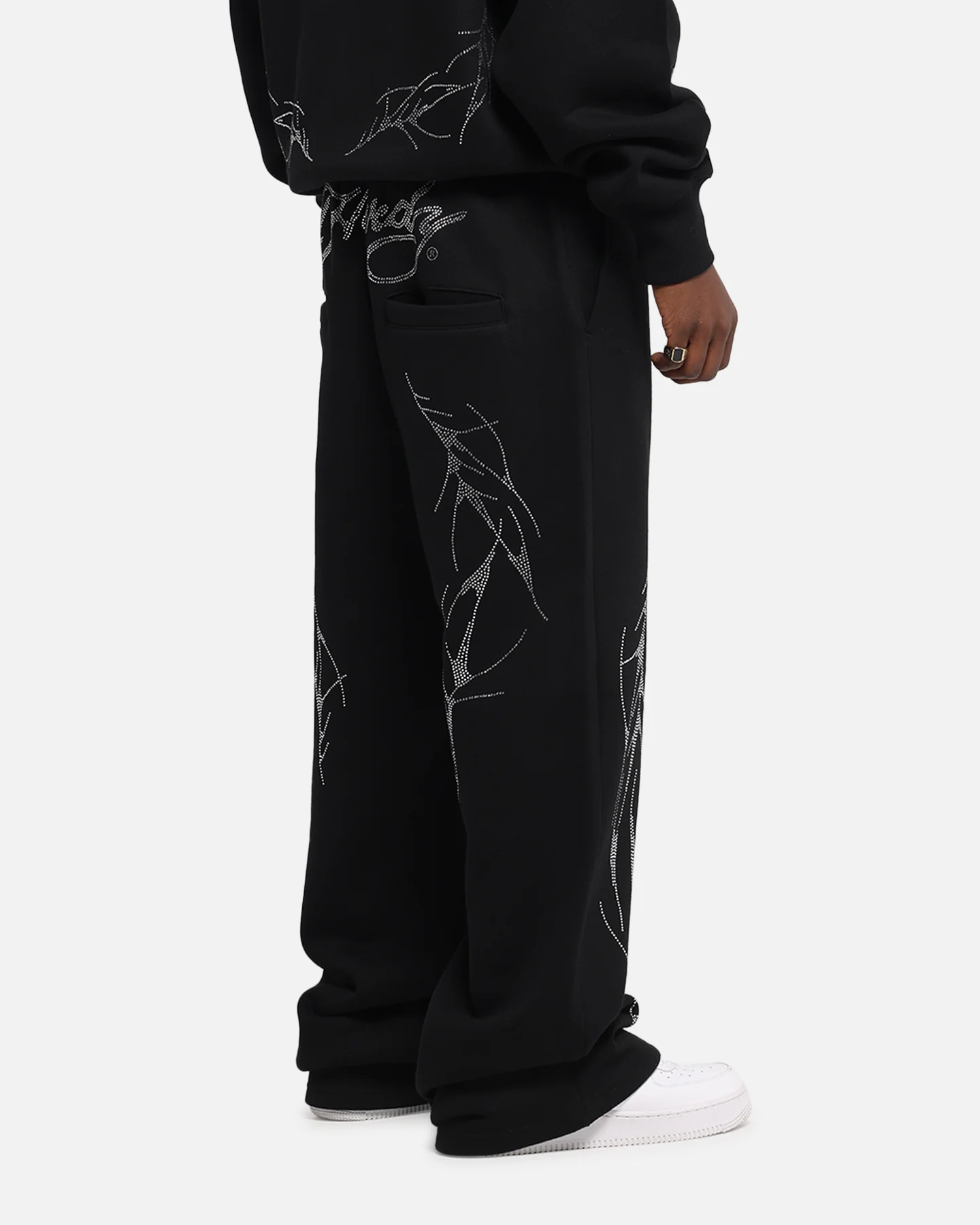 Ed Hardy Cyber Rhinestone Track Pants Black - Image 5