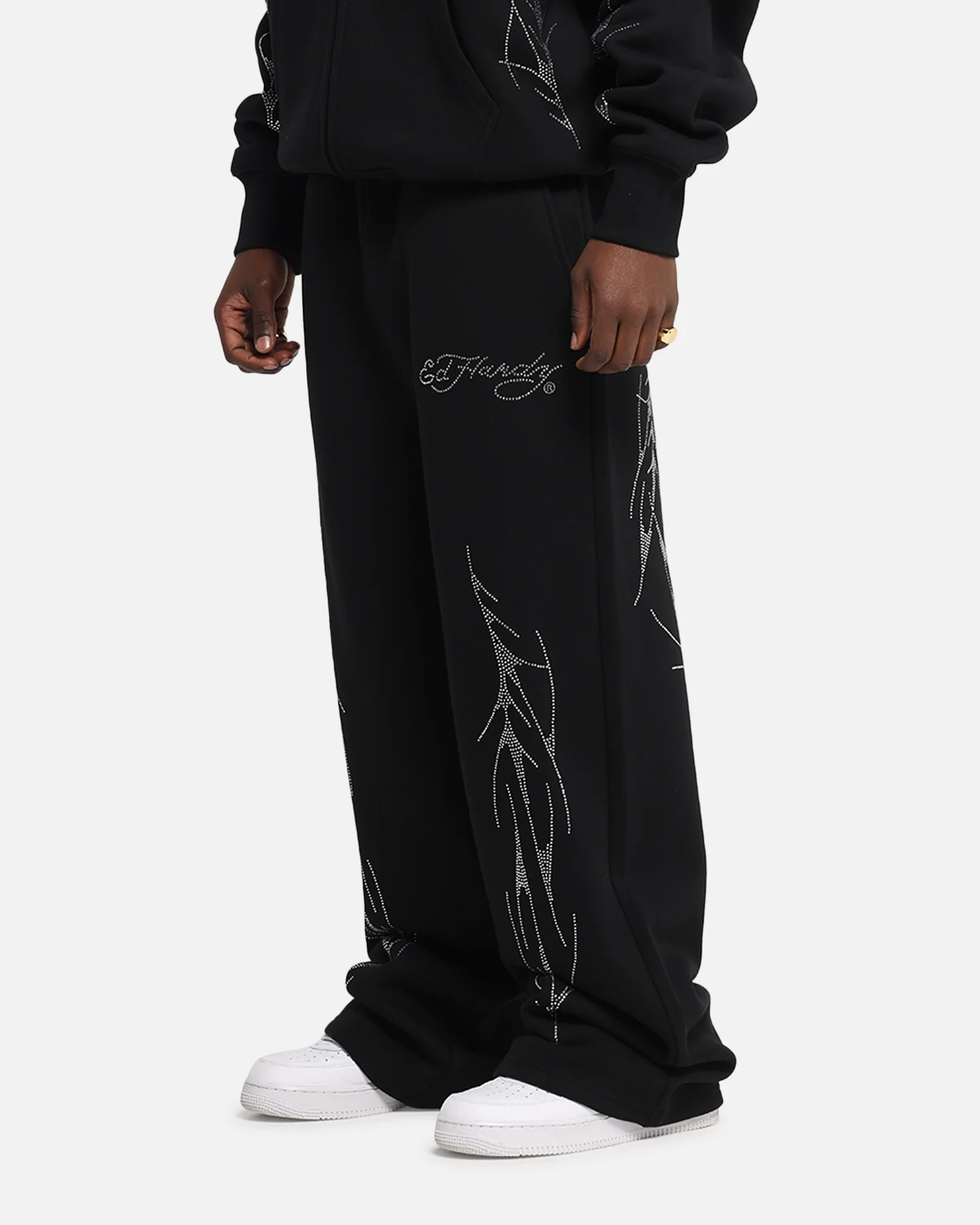 Ed Hardy Cyber Rhinestone Track Pants Black - Image 6