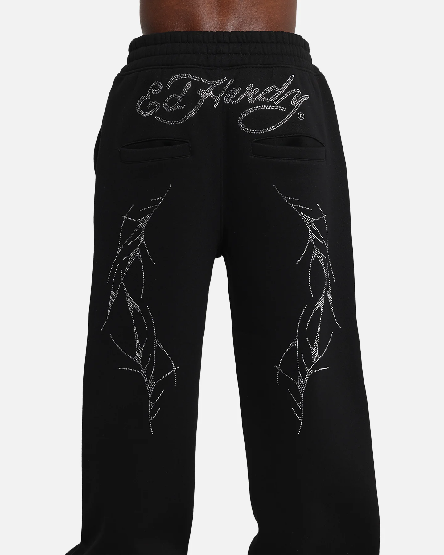 Ed Hardy Cyber Rhinestone Track Pants Black - Image 8
