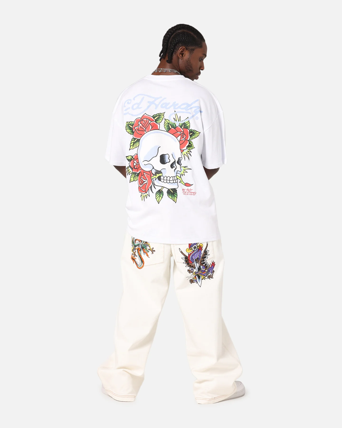 Ed Hardy Death & Bloom T-Shirt White - Image 3
