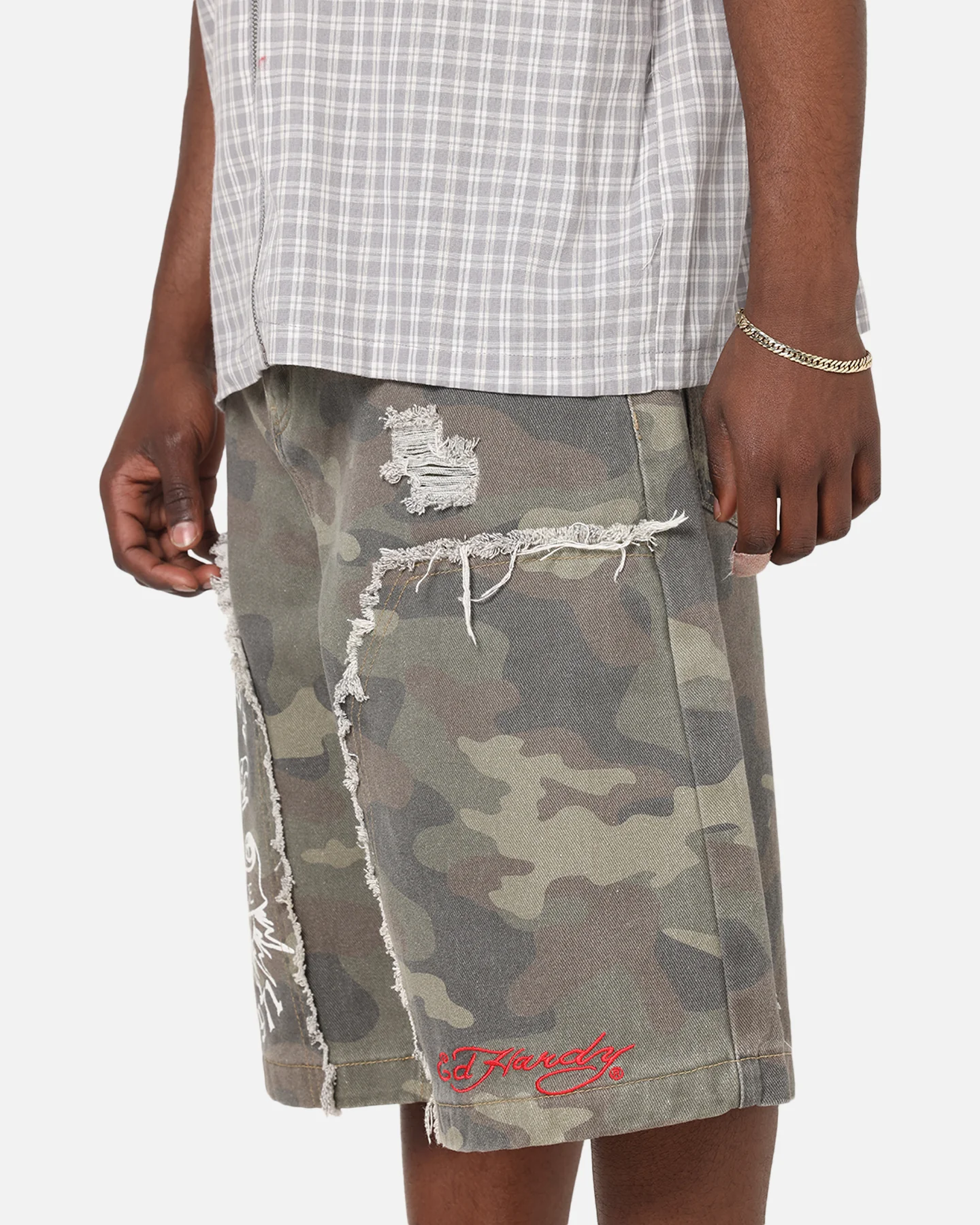 Ed Hardy Distress Camo Carpenter Jorts Camo - Image 3