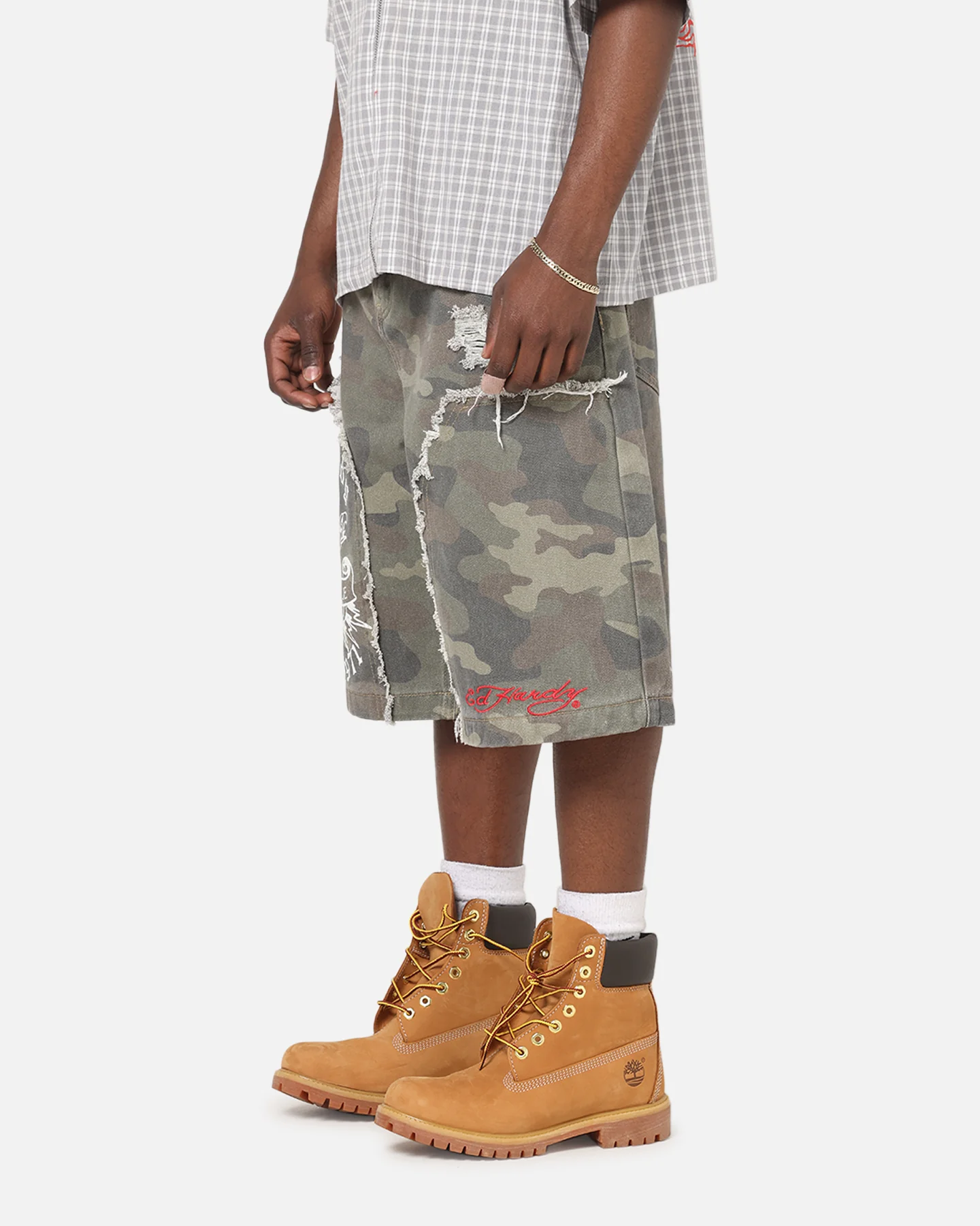 Ed Hardy Distress Camo Carpenter Jorts Camo - Image 6