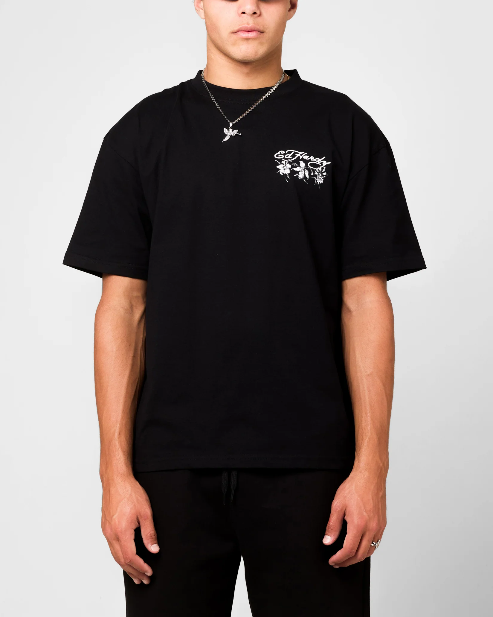 Ed Hardy Flowers T-Shirt Black - Image 2
