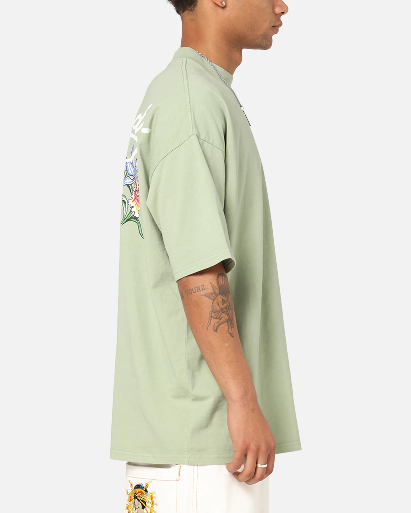 Ed Hardy Flowers T-Shirt Sage - Image 5