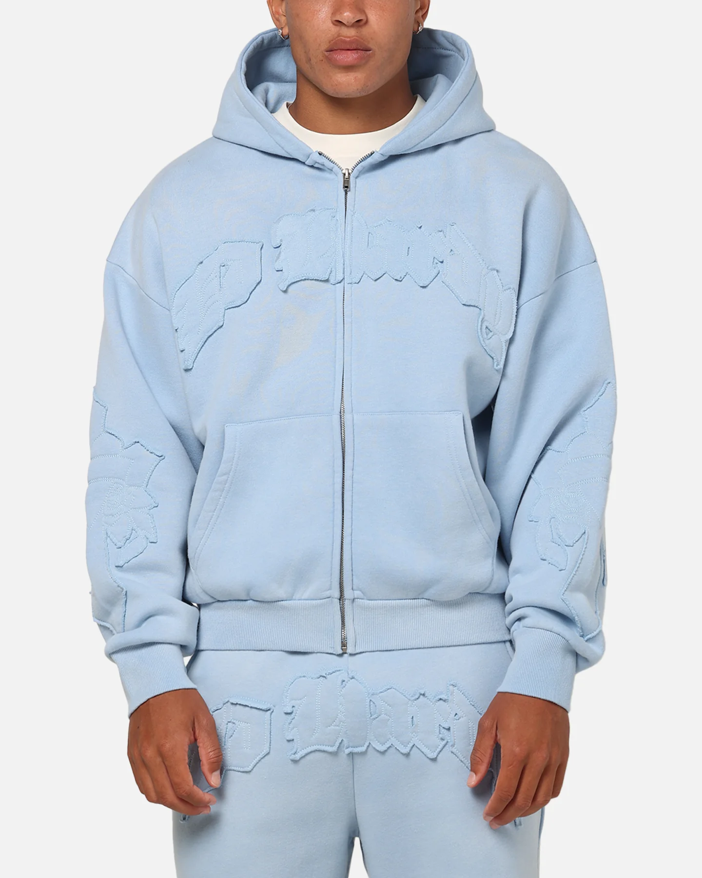 Ed Hardy Fray Zip Hoodie Blue