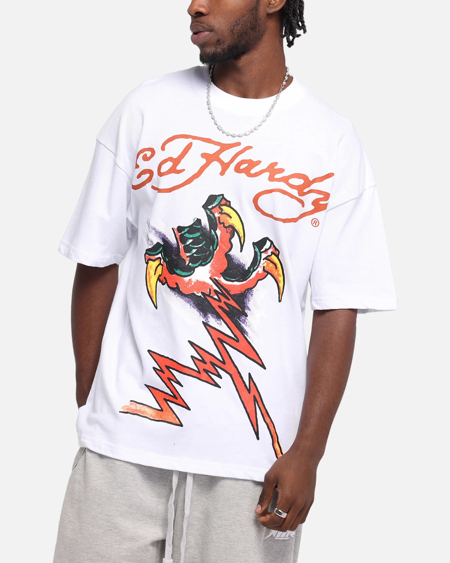 Ed Hardy Lightning T-Shirt White - Image 6