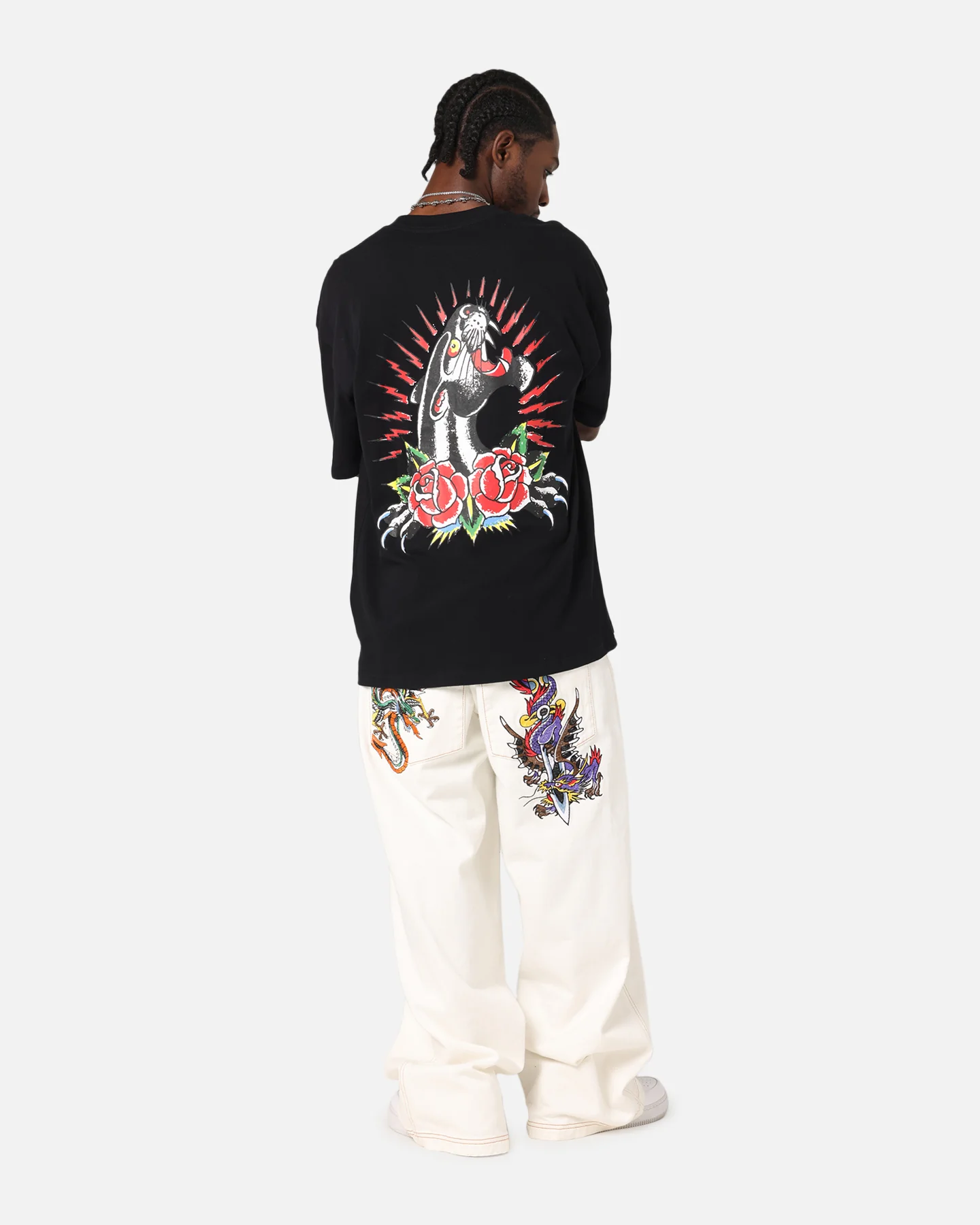 Ed Hardy Panther Ray T-Shirt Black - Image 3