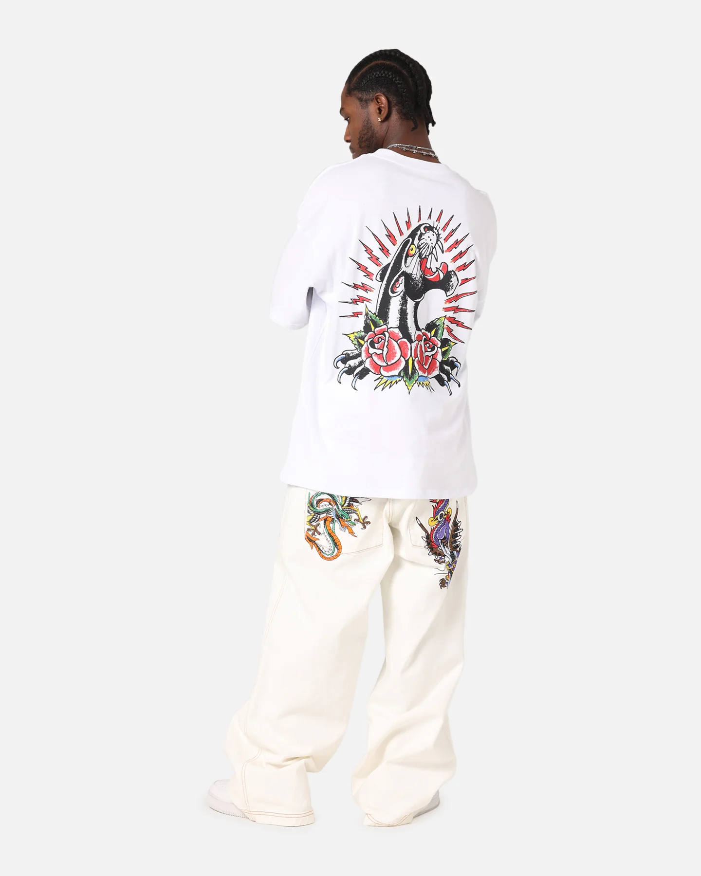 Ed Hardy Panther Ray T-Shirt White - Image 3
