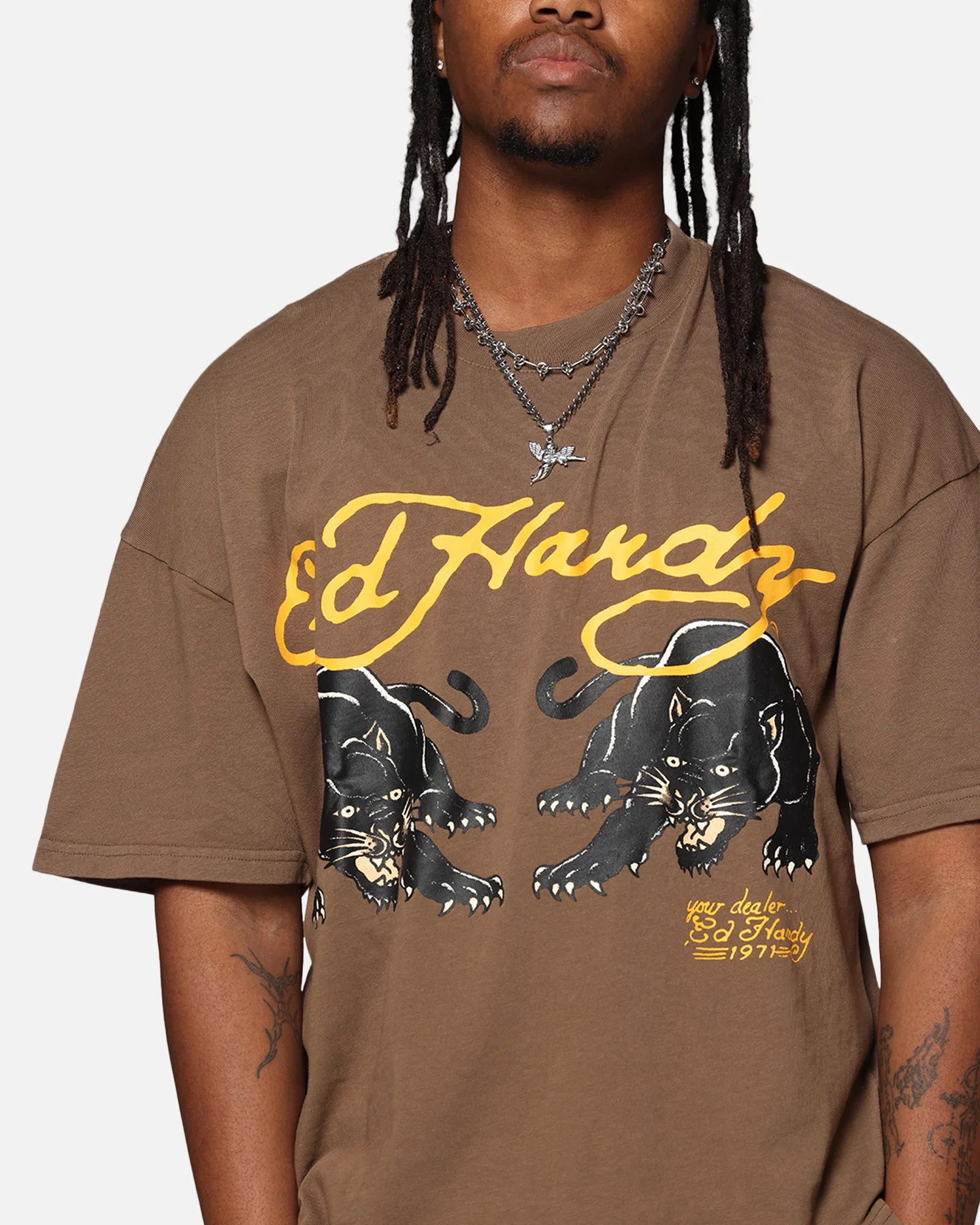 Ed Hardy Pypu Panther T-Shirt Brown - Image 6