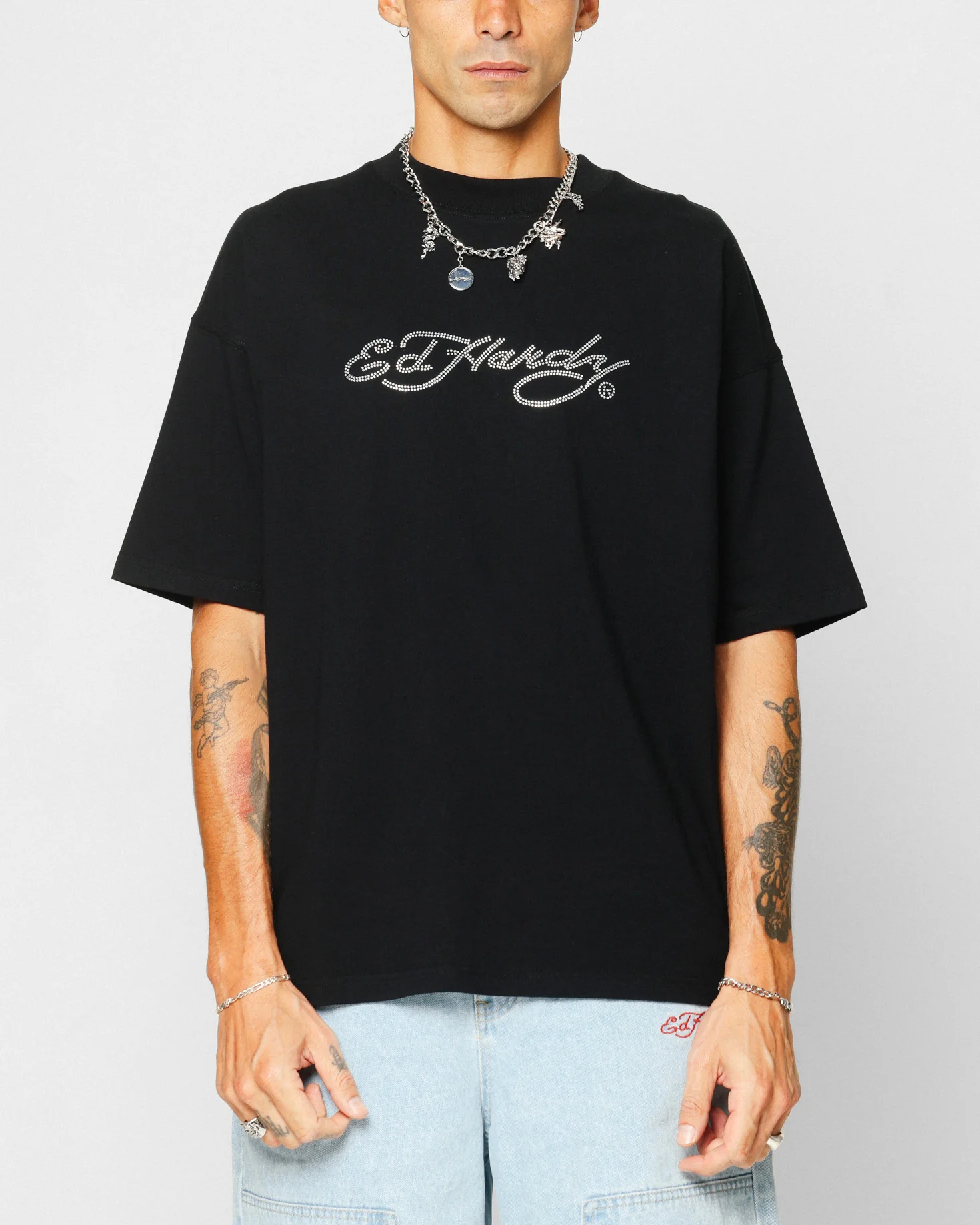 Ed Hardy Rhinestone Dragon Vintage T-Shirt Vintage Wash - Image 2