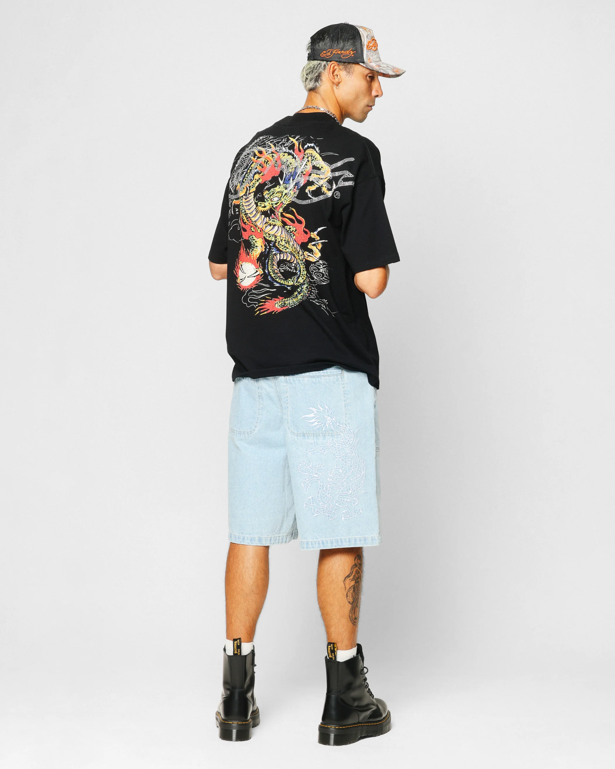 Ed Hardy Rhinestone Dragon Vintage T-Shirt Vintage Wash - Image 4