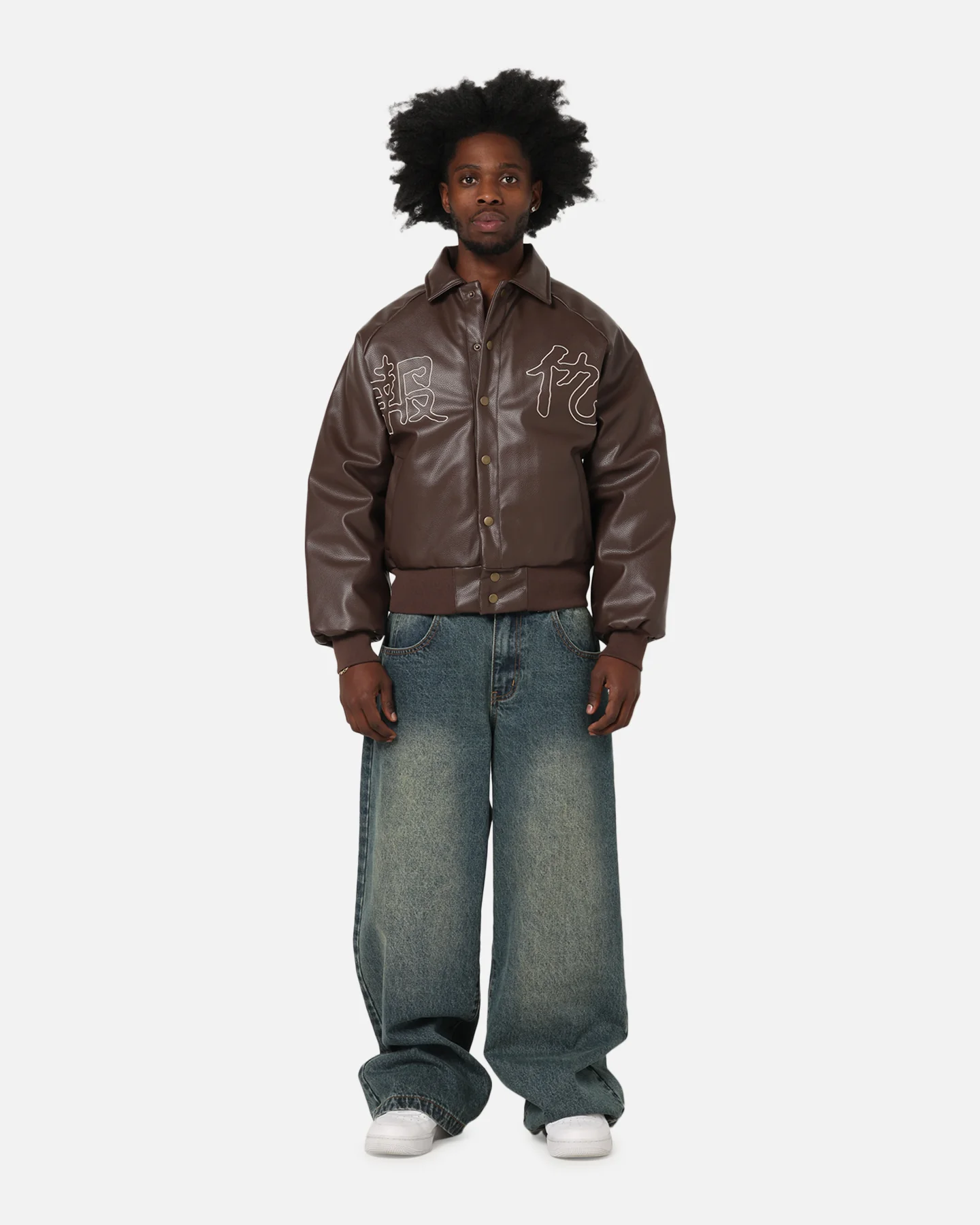 Ed Hardy Shinjuku Leather Jacket Brown - Image 4