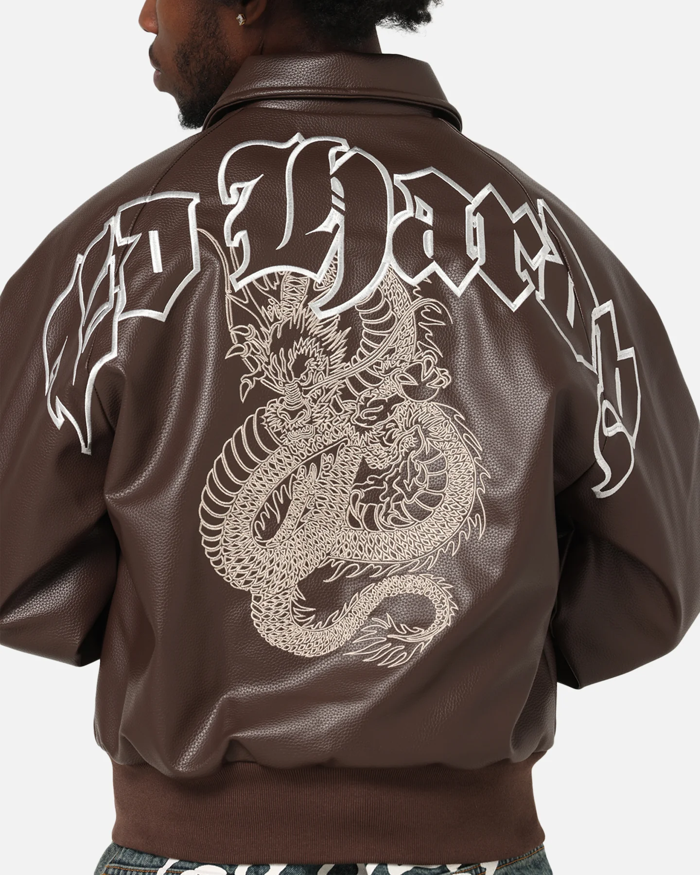 Ed Hardy Shinjuku Leather Jacket Brown - Image 8