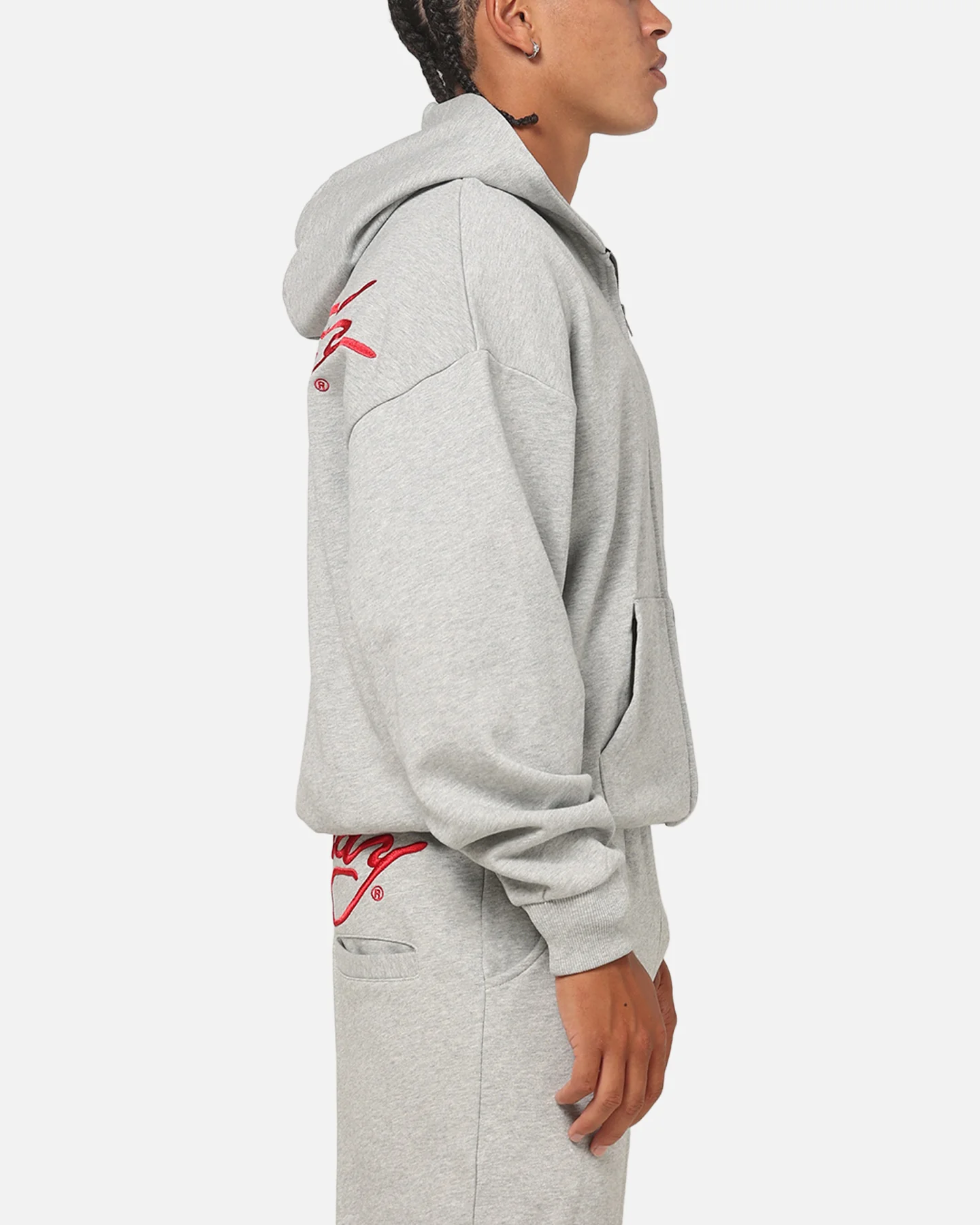 Ed Hardy Signature Hoodie Grey Marle - Image 5