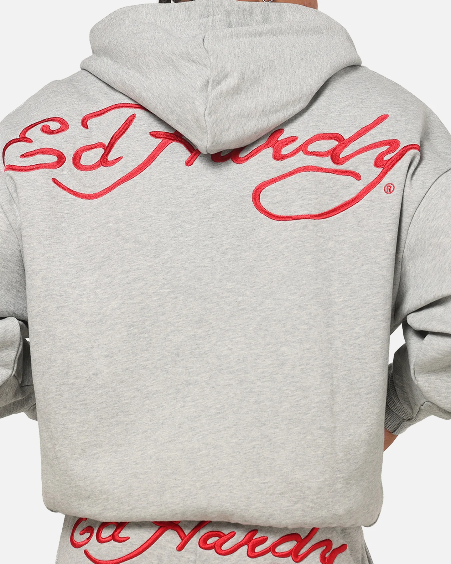 Ed Hardy Signature Hoodie Grey Marle - Image 7