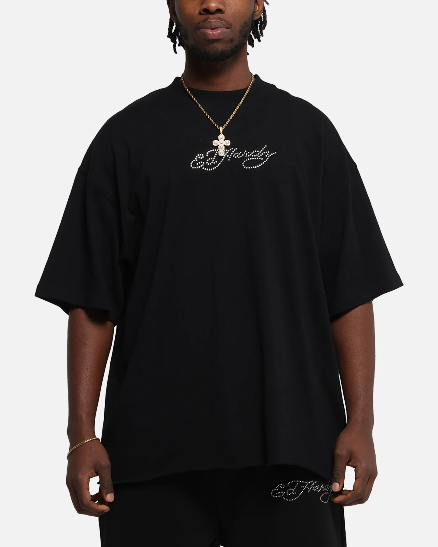 Ed Hardy Techno Rhinestone T-Shirt Black - Image 2