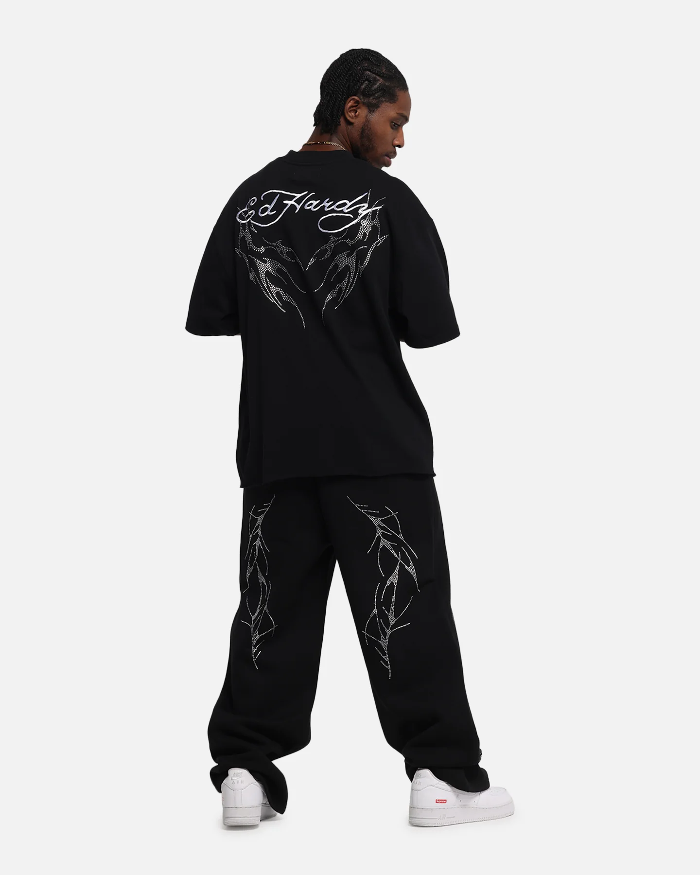 Ed Hardy Techno Rhinestone T-Shirt Black - Image 3