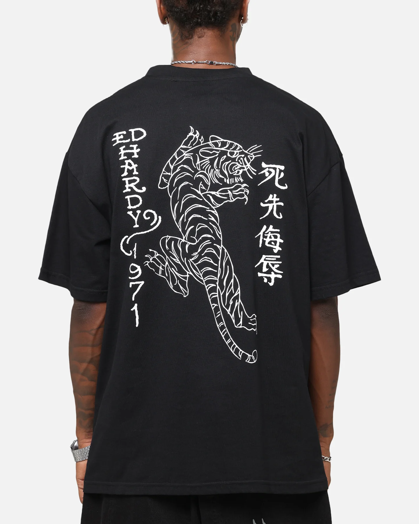 Ed Hardy Tiger Stamp T-Shirt Black