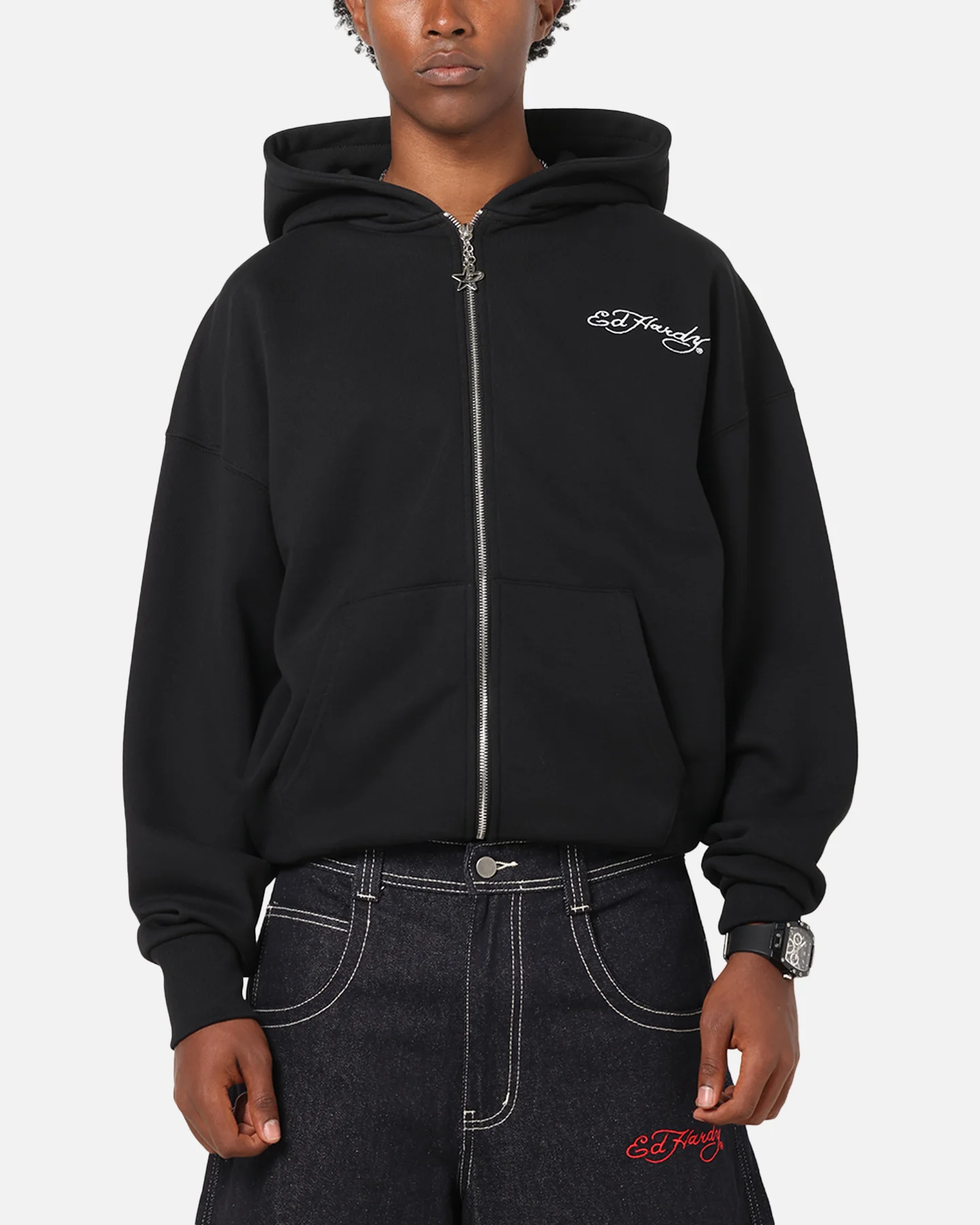 Ed Hardy UV Active Zip Hoodie Black/Multi - Image 2