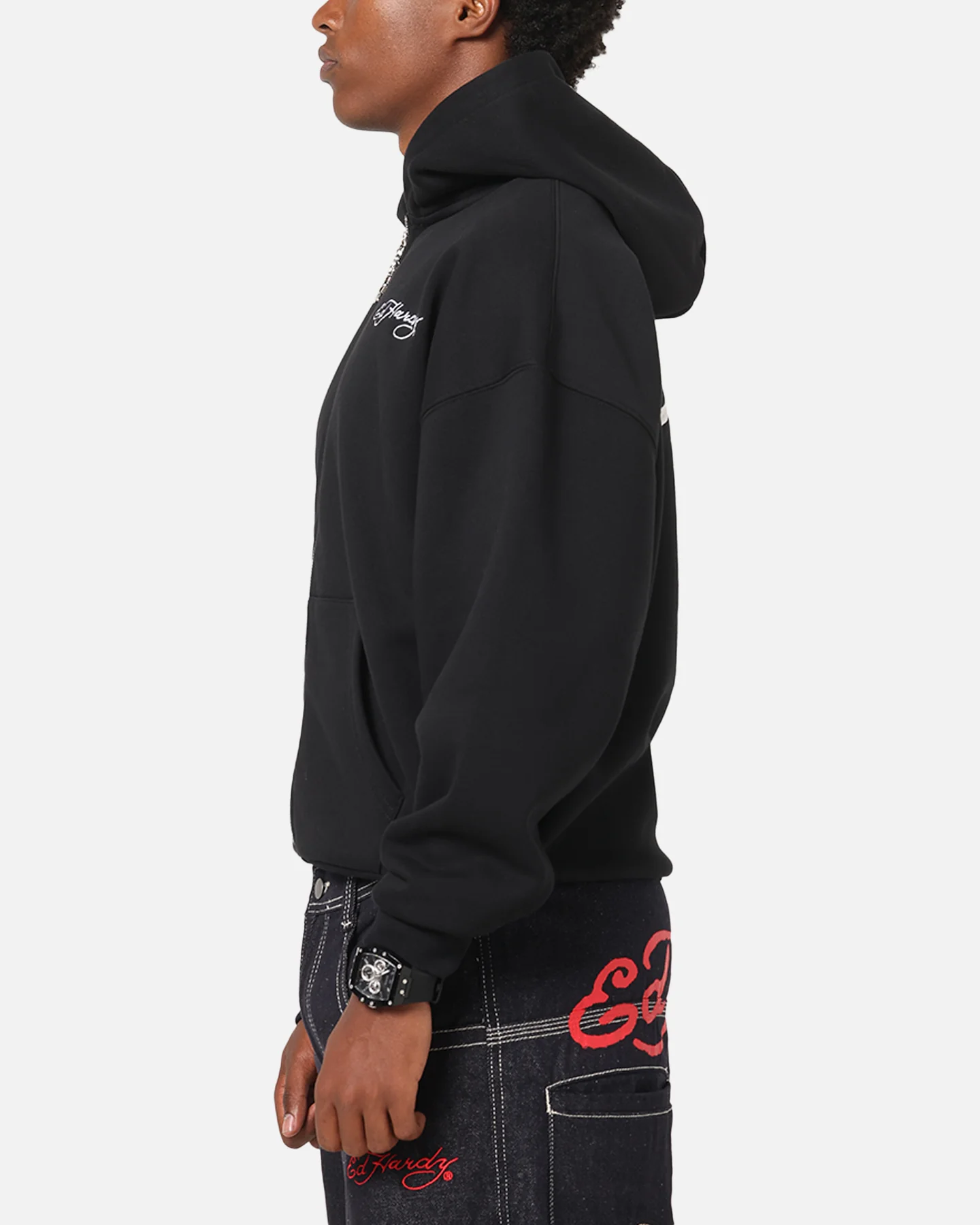 Ed Hardy UV Active Zip Hoodie Black/Multi - Image 6