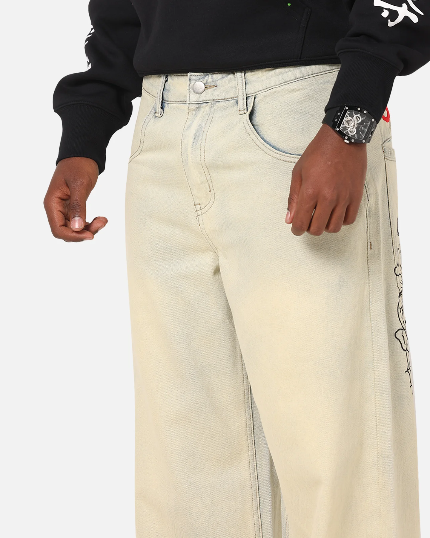 Ed Hardy Wide Leg Skull Jeans Sage - Image 4