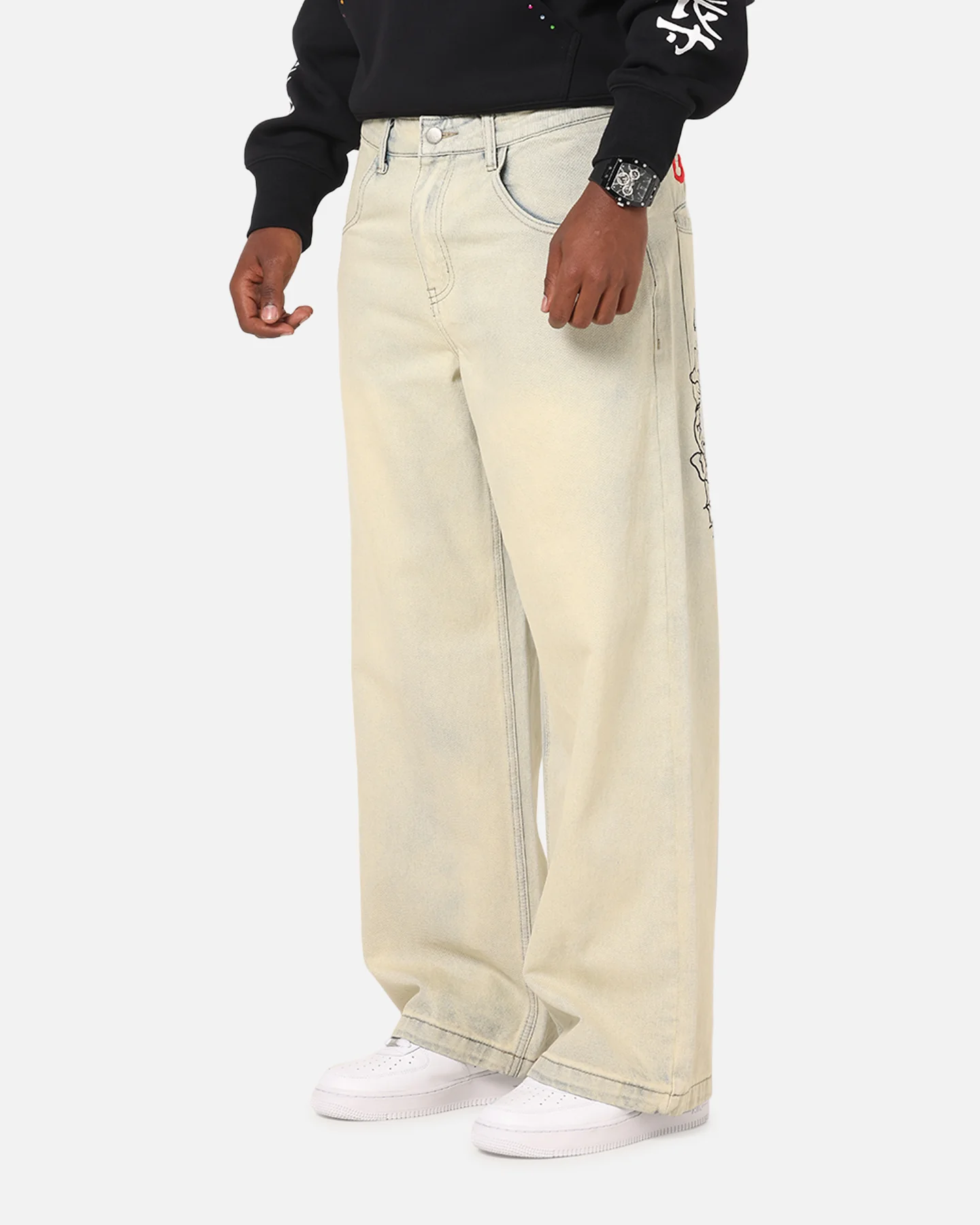 Ed Hardy Wide Leg Skull Jeans Sage - Image 5