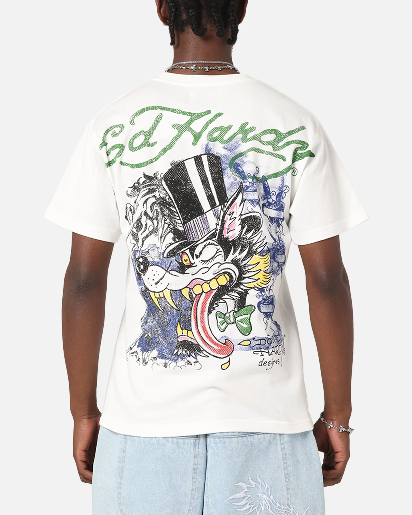 Ed Hardy Wolf Vintage T-Shirt Off White - Image 2