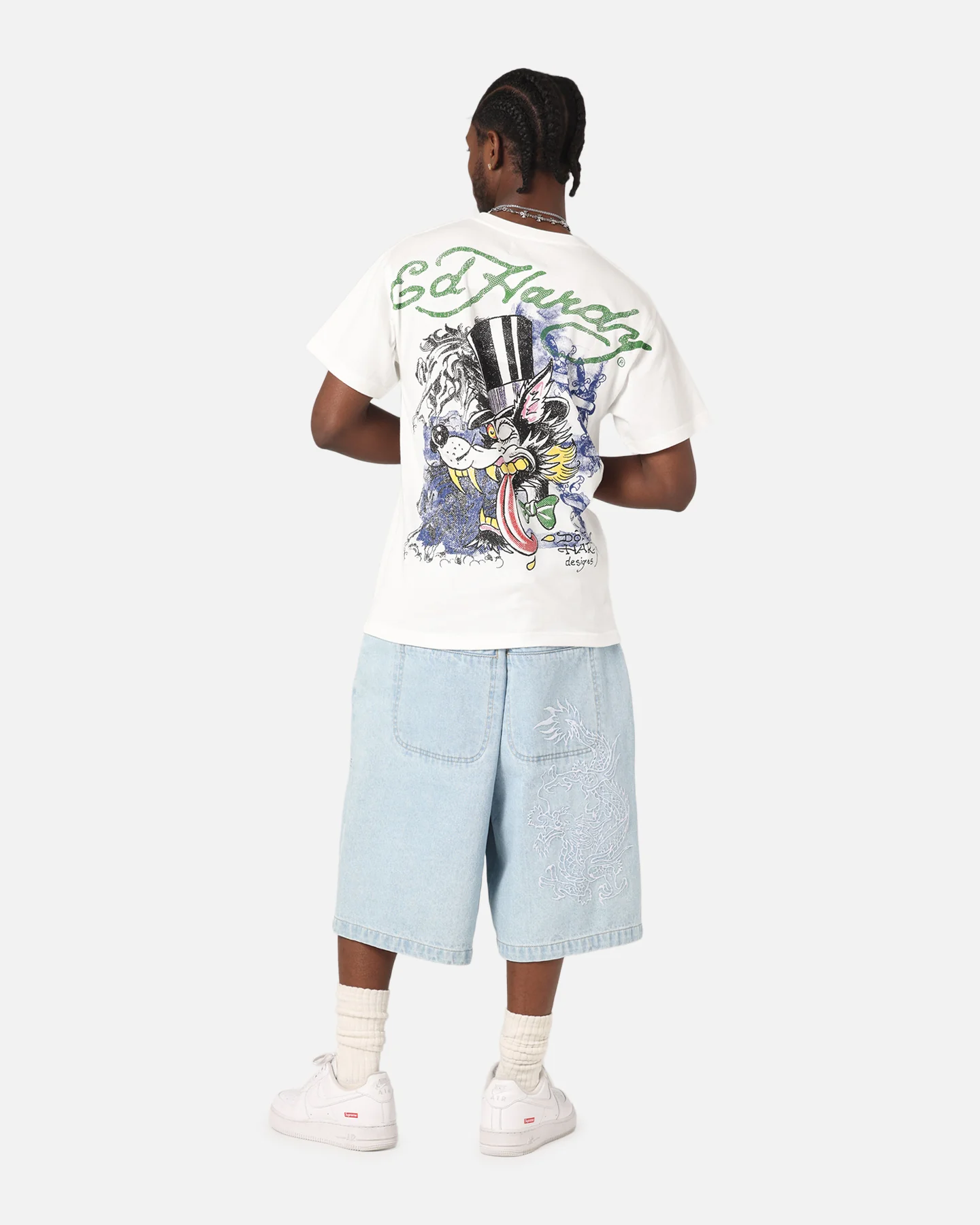 Ed Hardy Wolf Vintage T-Shirt Off White - Image 4