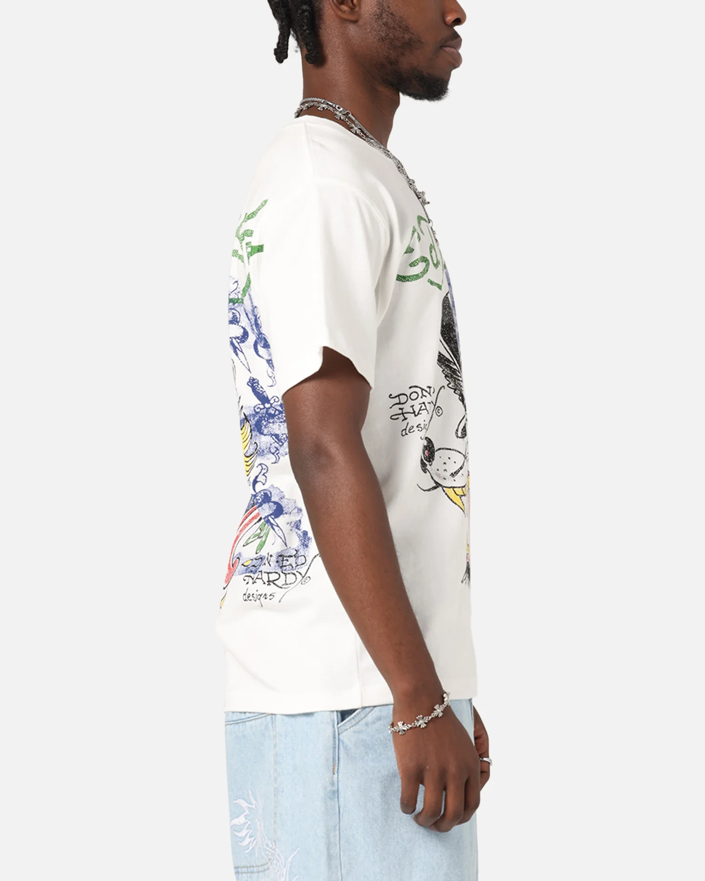 Ed Hardy Wolf Vintage T-Shirt Off White - Image 5