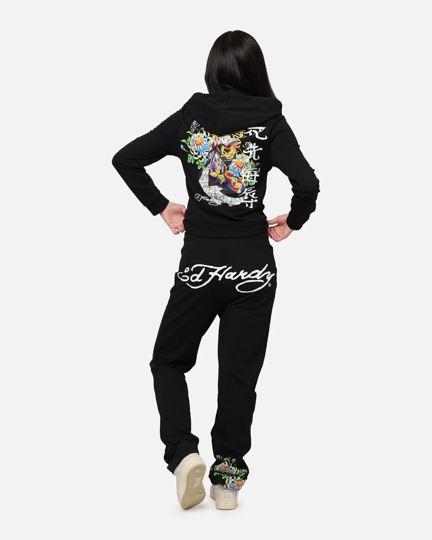 Ed Hardy Women's Flora Zip Hoodie Black - Image 3