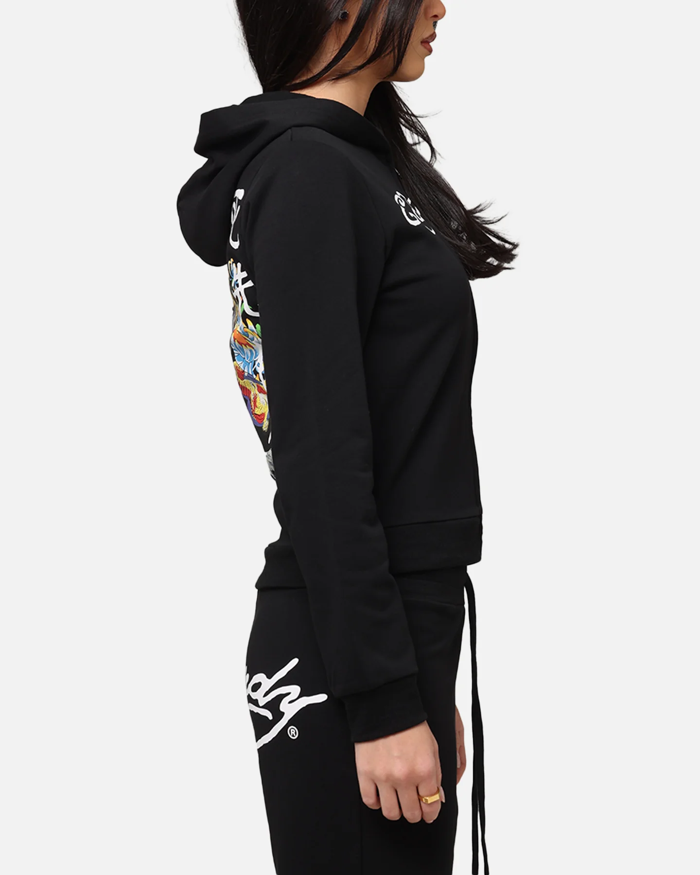 Ed Hardy Women's Flora Zip Hoodie Black - Image 5
