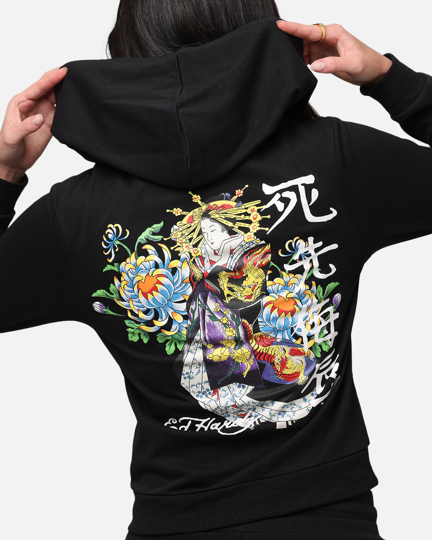 Ed Hardy Women's Flora Zip Hoodie Black - Image 7